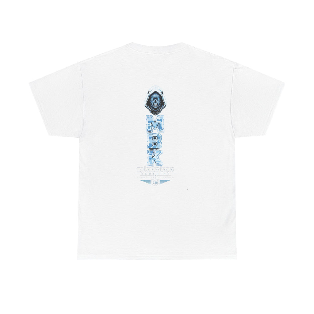 Grim Reaper Graphic Tee — M.B.K. Ice Blue Skull T-Shirt