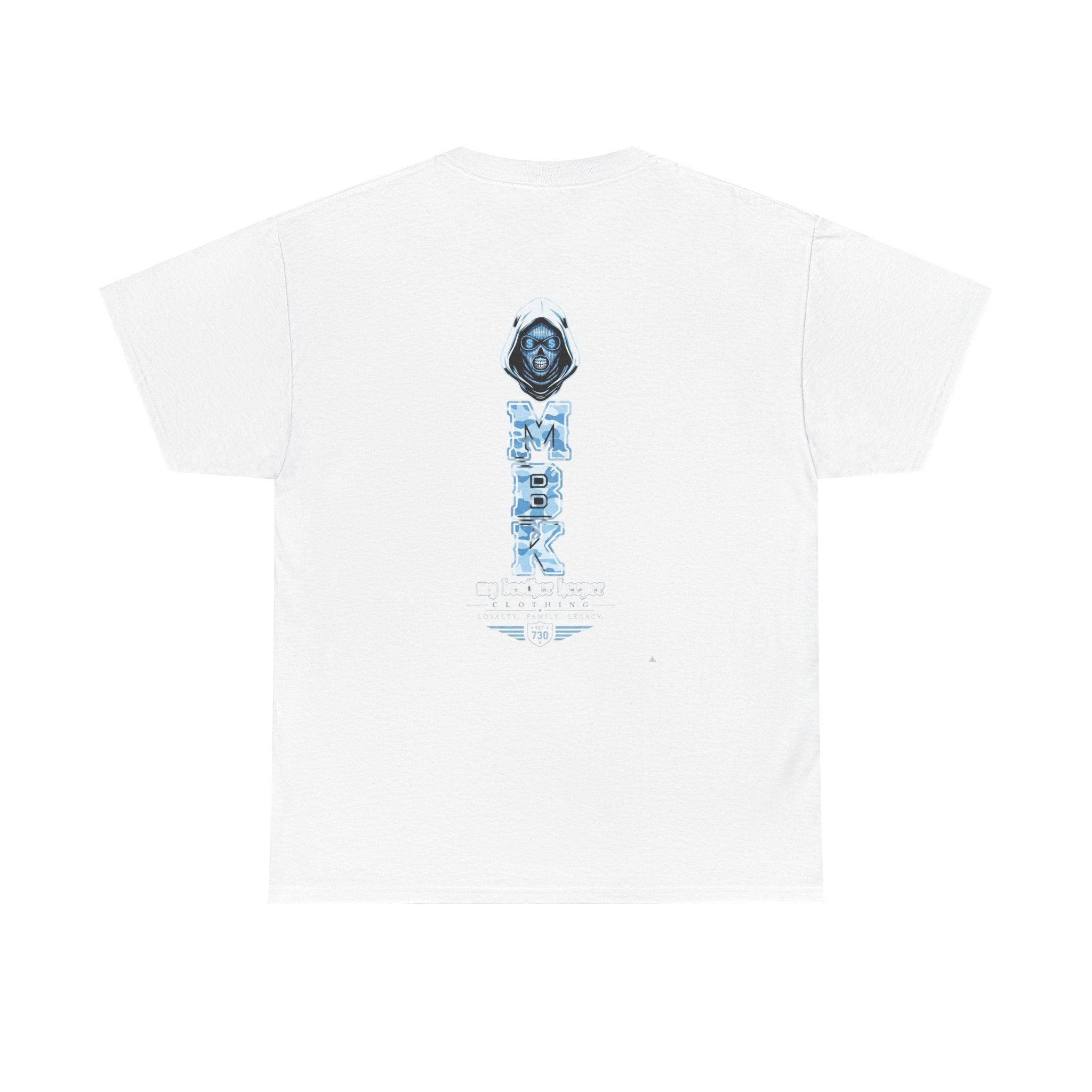 Grim Reaper Graphic Tee — M.B.K. Ice Blue Skull T-Shirt