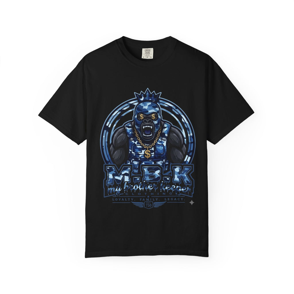 Gorilla King Graphic T‑Shirt — Bold Blue Streetwear Tee