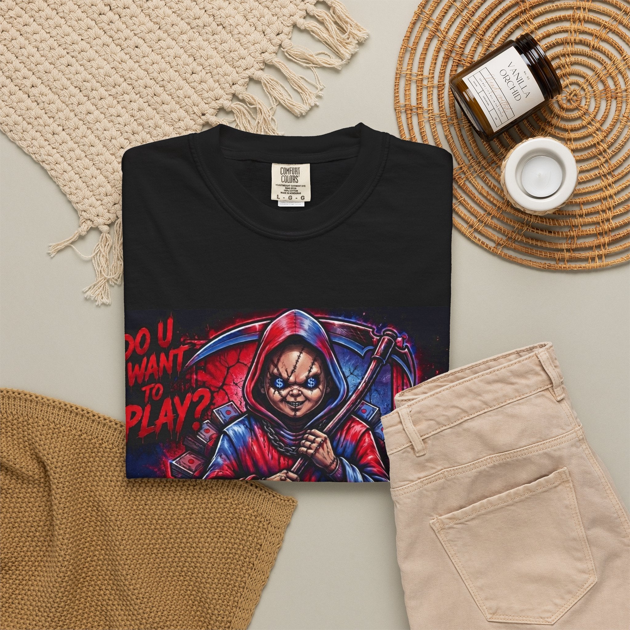 My Brother Keeper (MBK) Graphic T-Shirt — "Do U Want to Play?" Hooded Reaper Streetwear Tee