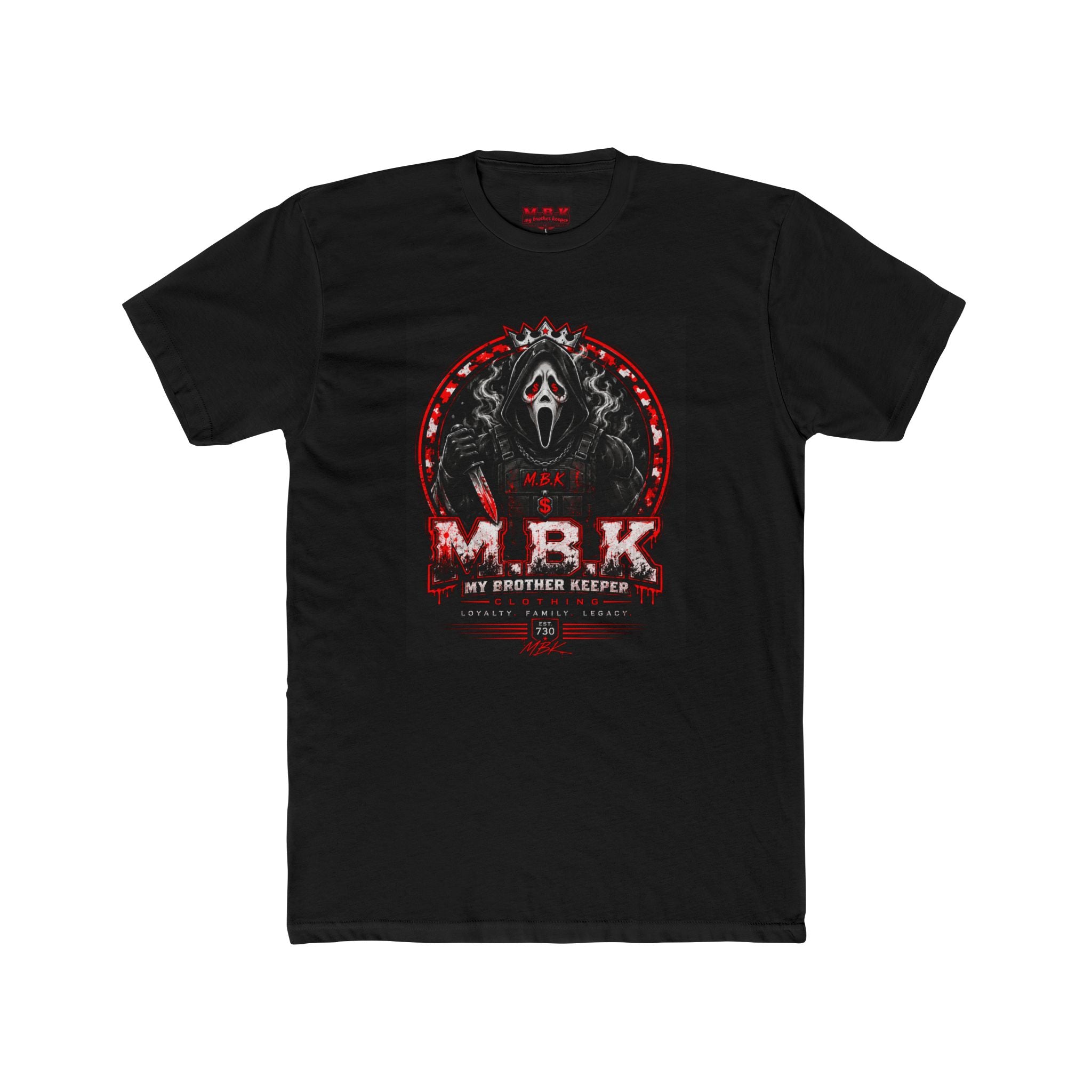 MBK Horror Graphic Tee — "My Brother Keeper" Skull Mask Crew Shirt