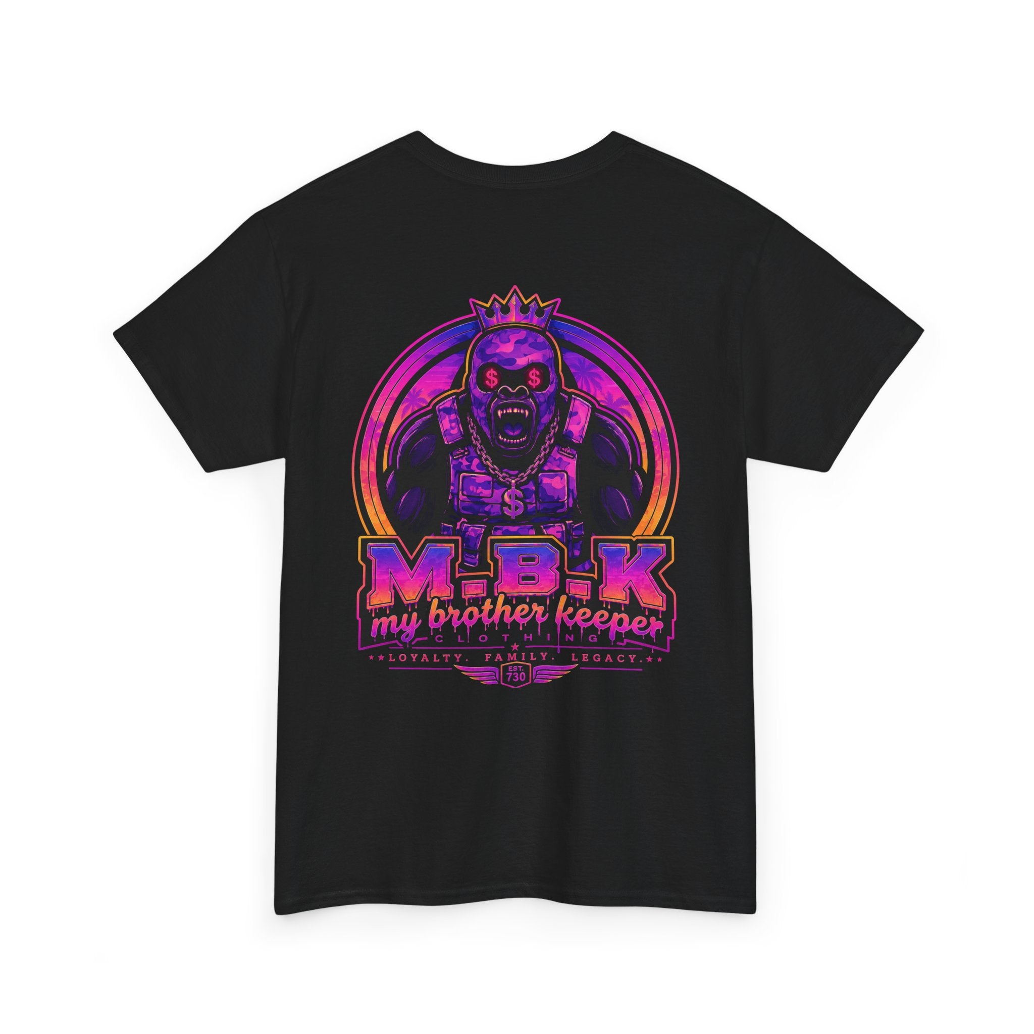T-Shirt — Neon Skull King "M.B.K. My Brother Keeper" Graphic Tee