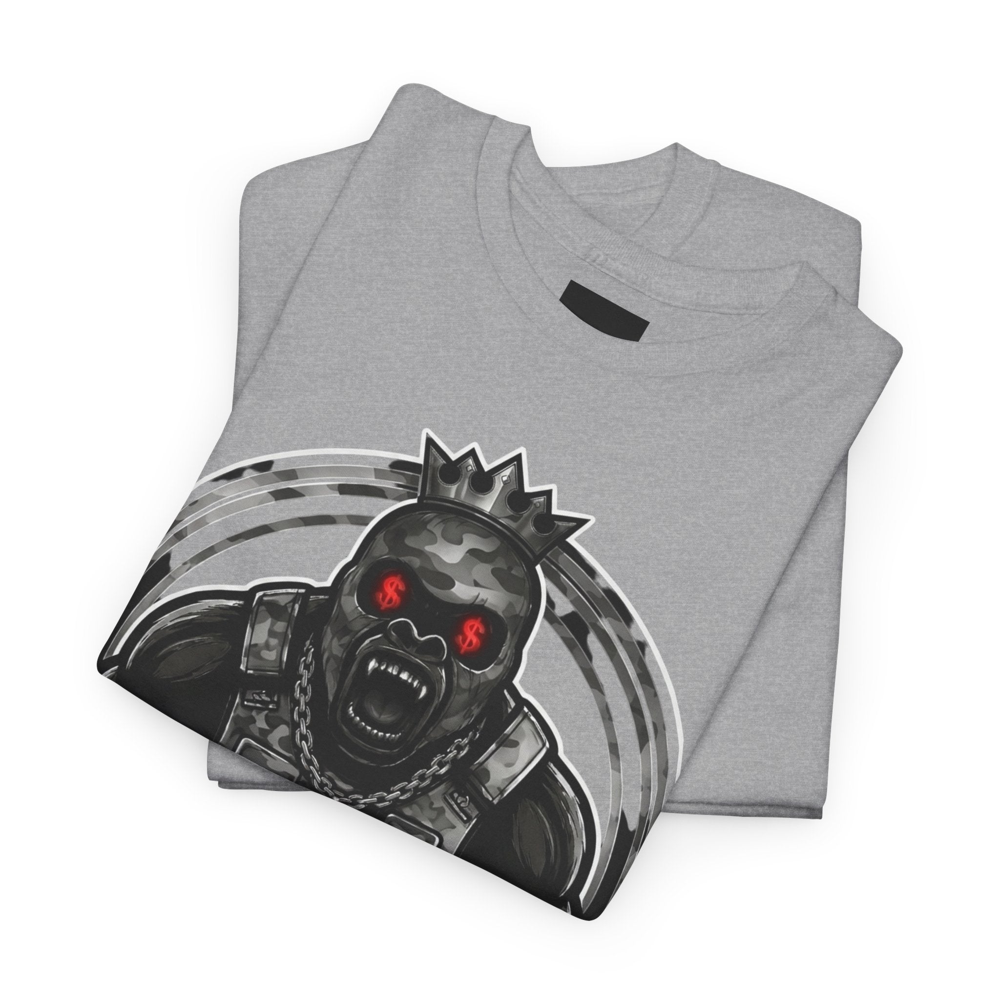 T-Shirt — 'My Brother Keeper' Dark King Graphic Tee (Red-Eyed Horror Skull)