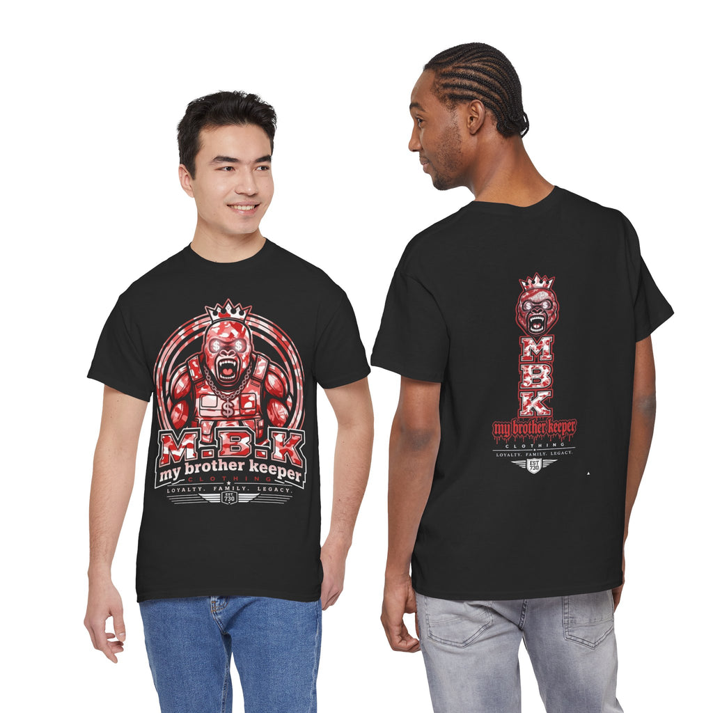Graphic Tee — Red 'M.B.K. My Brother Keeper' Streetwear T‑Shirt