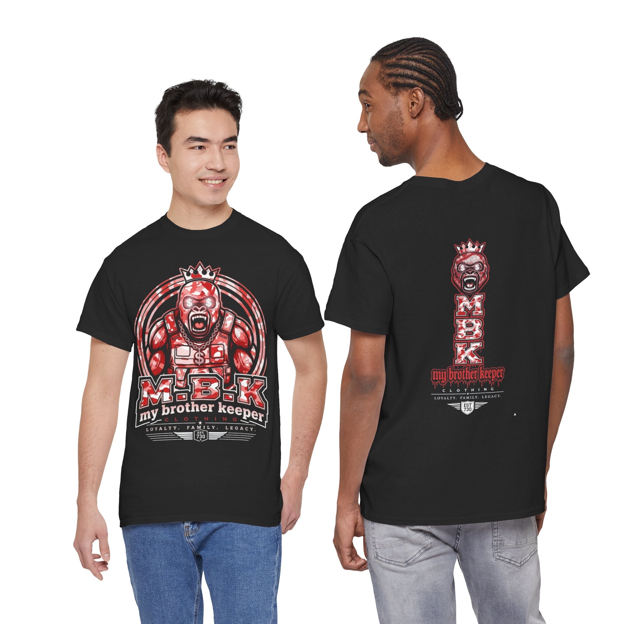 Graphic Tee — Red 'M.B.K. My Brother Keeper' Streetwear T‑Shirt