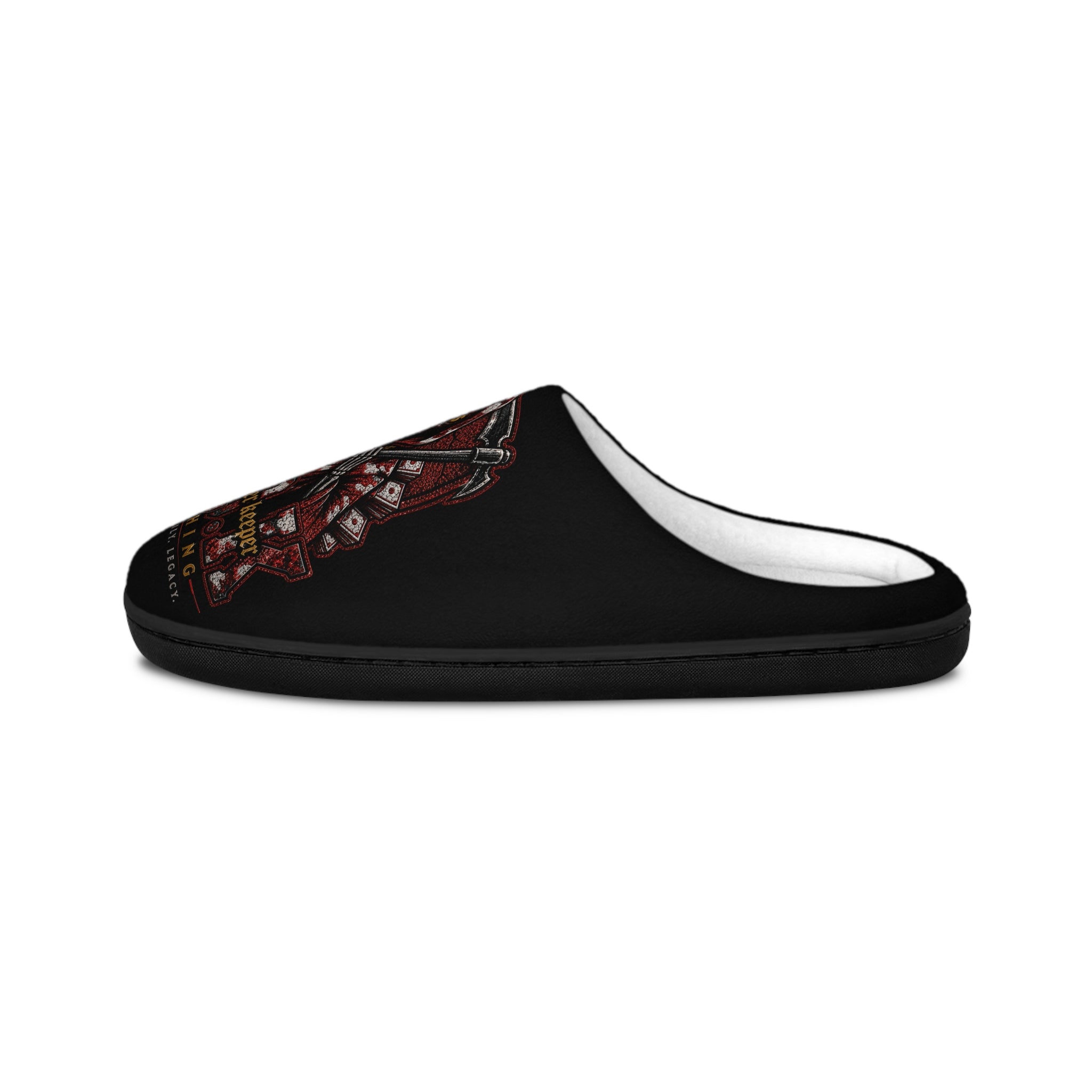 Men's Indoor Slippers — Retro Motorcycle Club Skull Design