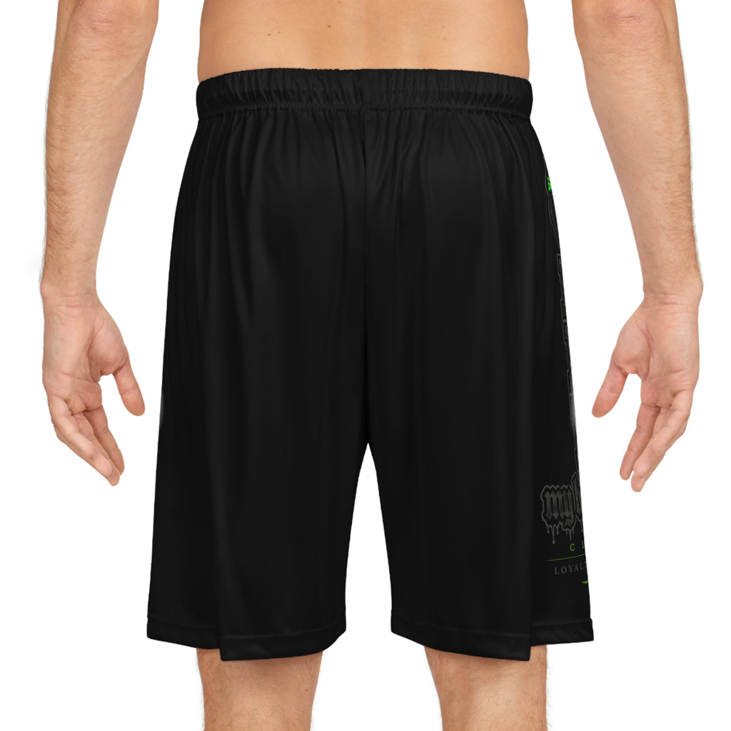 Black Graphic Basketball Shorts – Subtle Side Logo, Athletic Streetwear