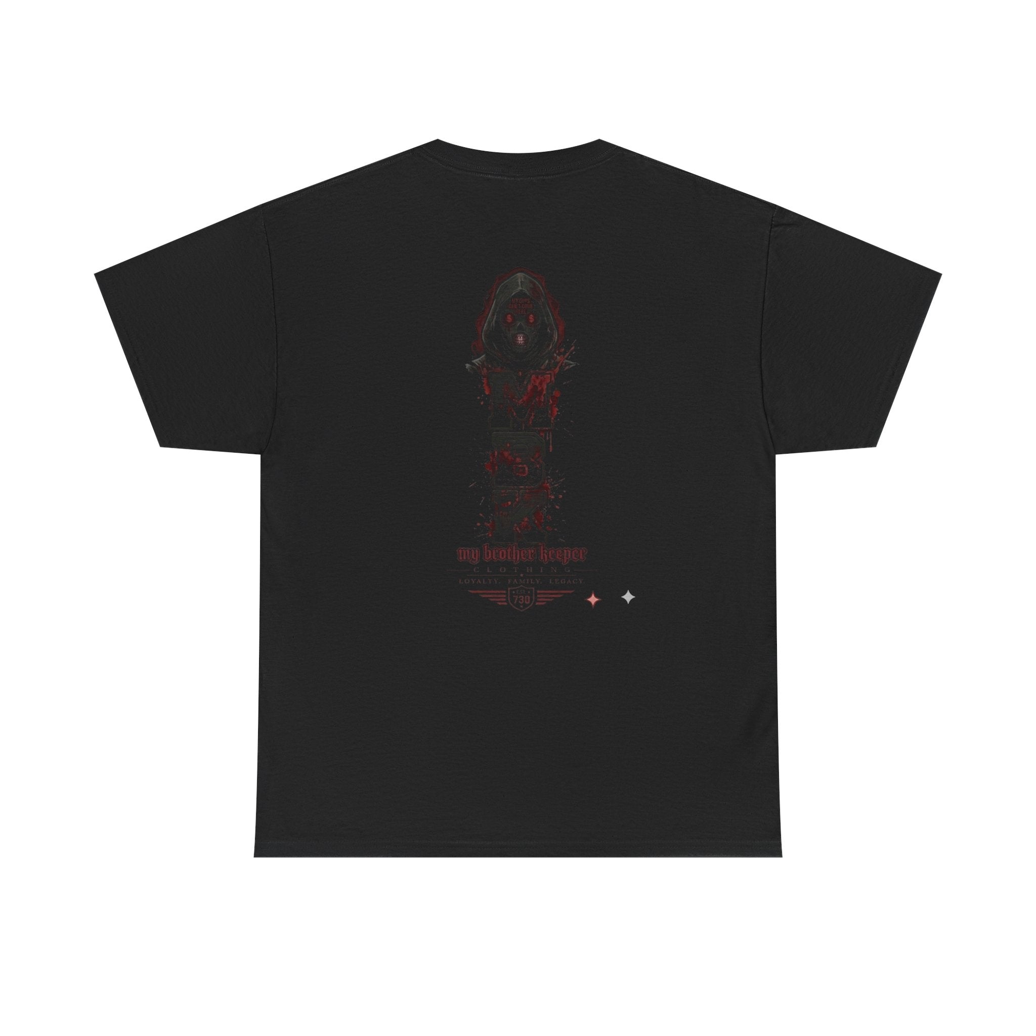 Horror 'My Brother's Keeper' Graphic Tee — Dark Gothic Skull Design