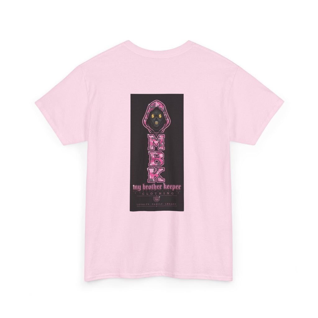 Grim Reaper 'M.B.K. My Brother Keeper' Graphic Tee — Pink Streetwear T-Shirt
