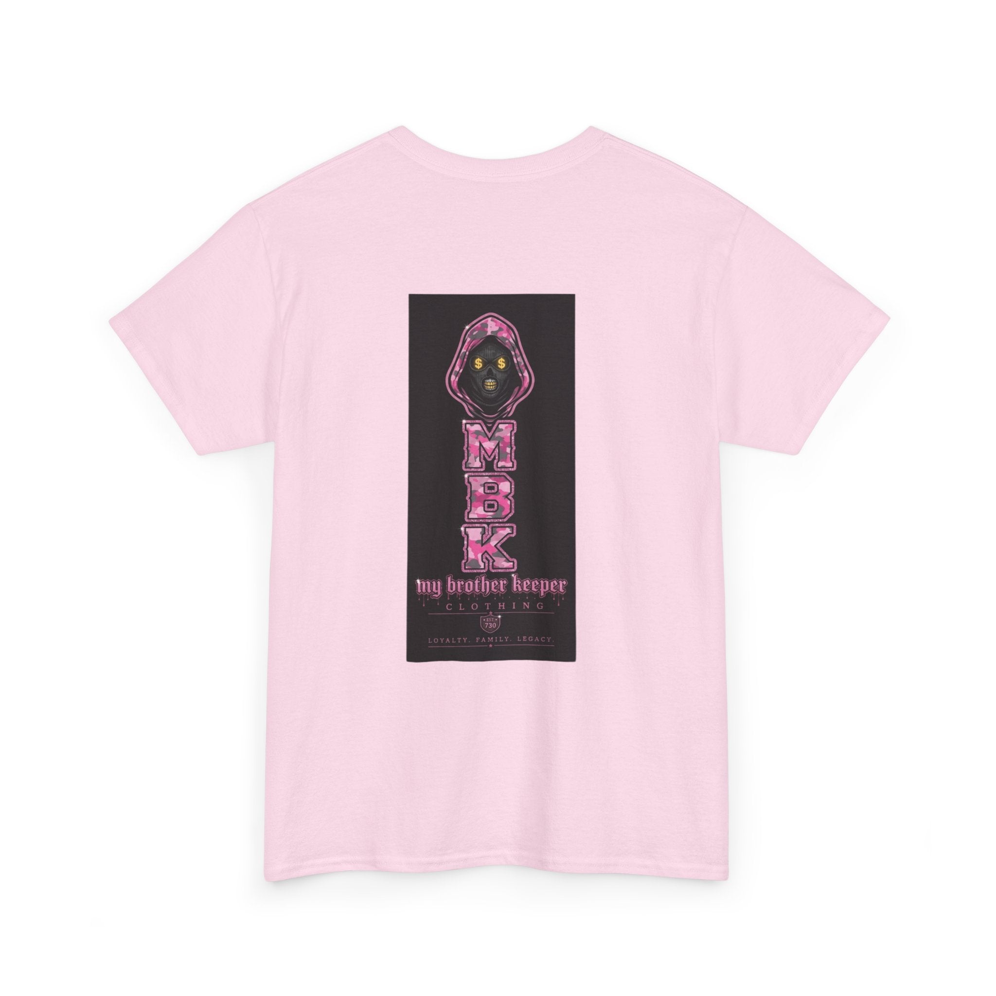 Grim Reaper 'M.B.K. My Brother Keeper' Graphic Tee — Pink Streetwear T-Shirt