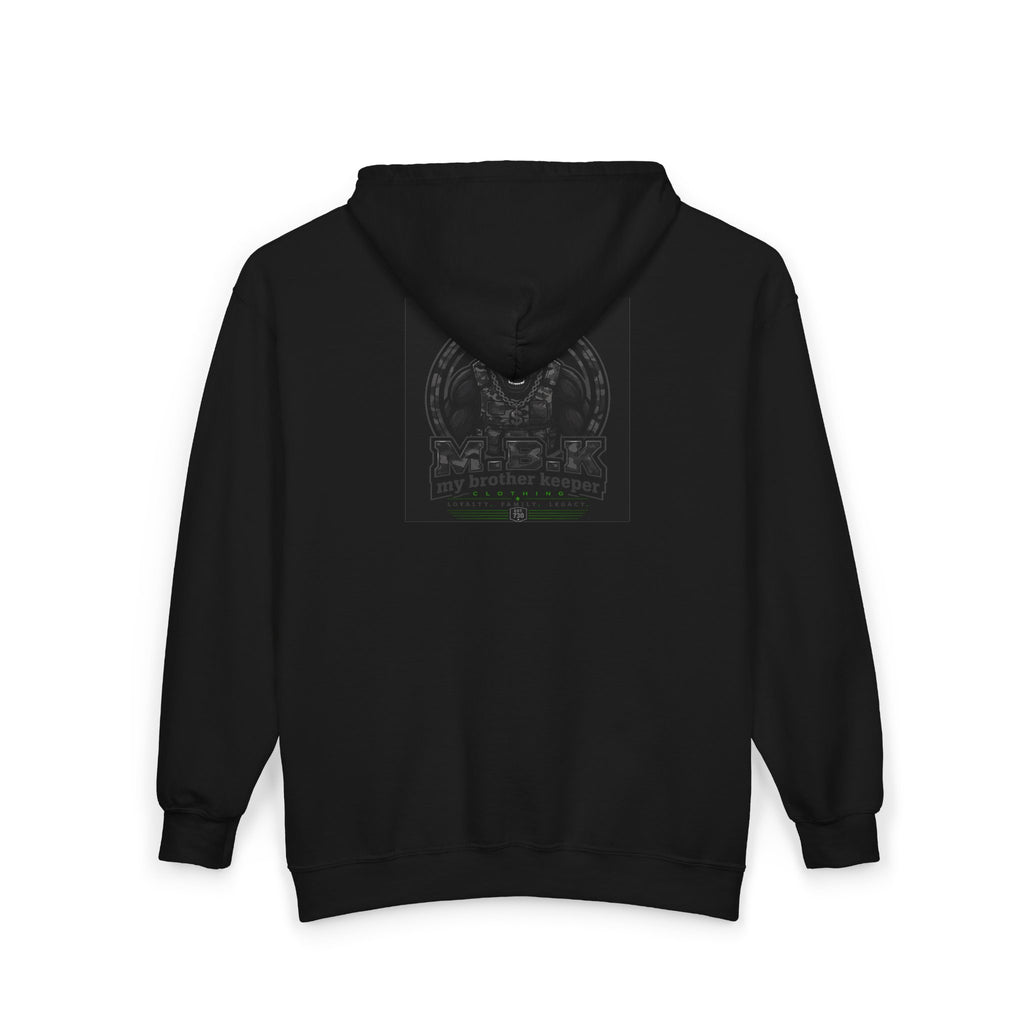 Gargoyle Crest Zip Hoodie — Gothic Demon Stone Arch Design