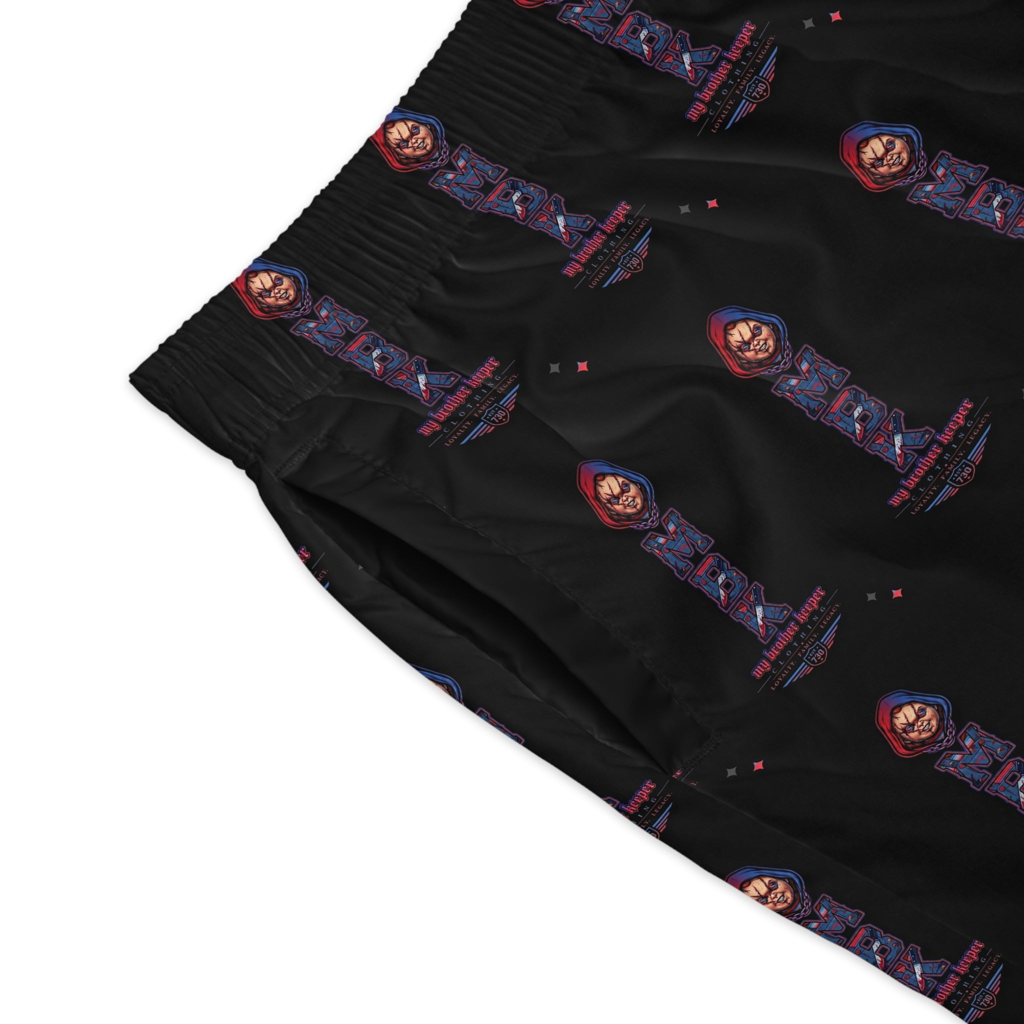 Skull Rider Jogger Shorts — Retro Biker Graphic AOP Men's Shorts