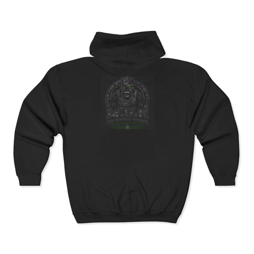 Gargoyle Crest Zip Hoodie — Gothic Demon Stone Arch Design