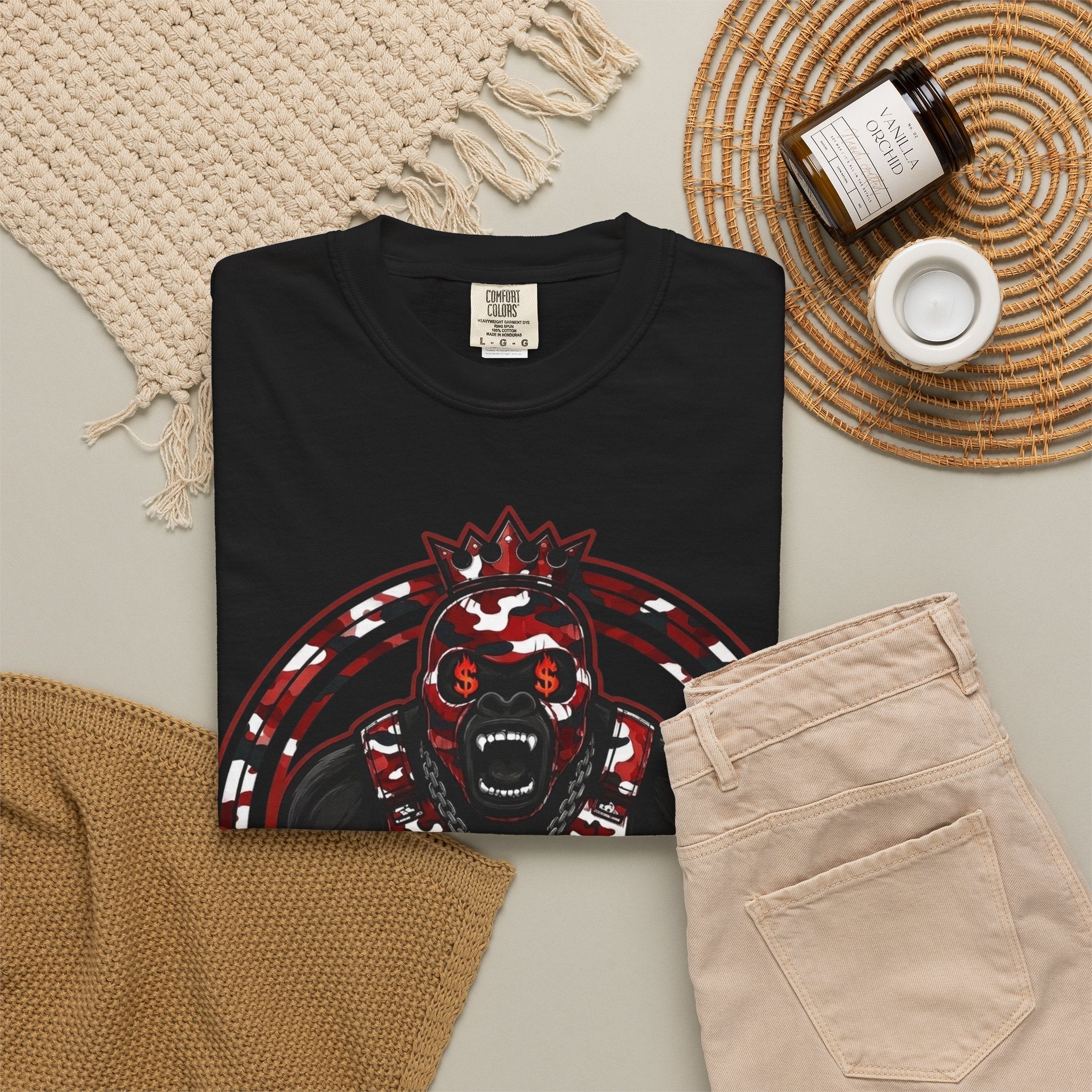 Gorilla Rampage Graphic T‑Shirt — Red & Black Streetwear Tee