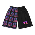 Retro Vaporwave Basketball Shorts — Neon M.D.B. Graphic AOP Athletic Shorts