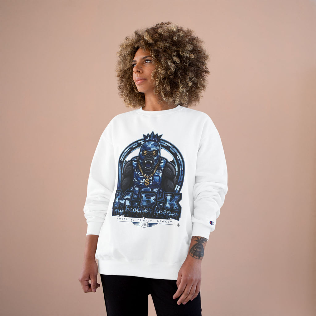 Champion Sweatshirt — Blue King Gorilla Graphic Crewneck