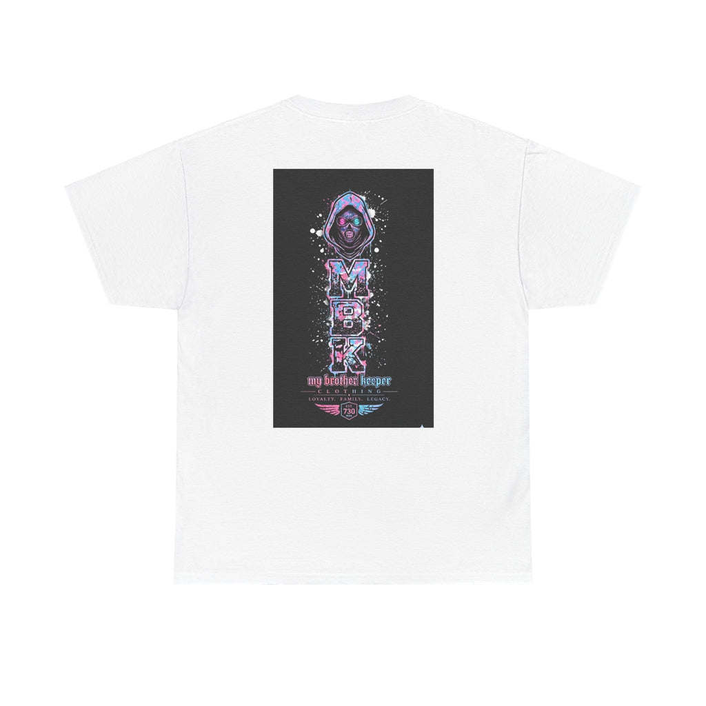 Graphic Tee — 'MBK My Brother Keeper' Cyberpunk Hooded Design