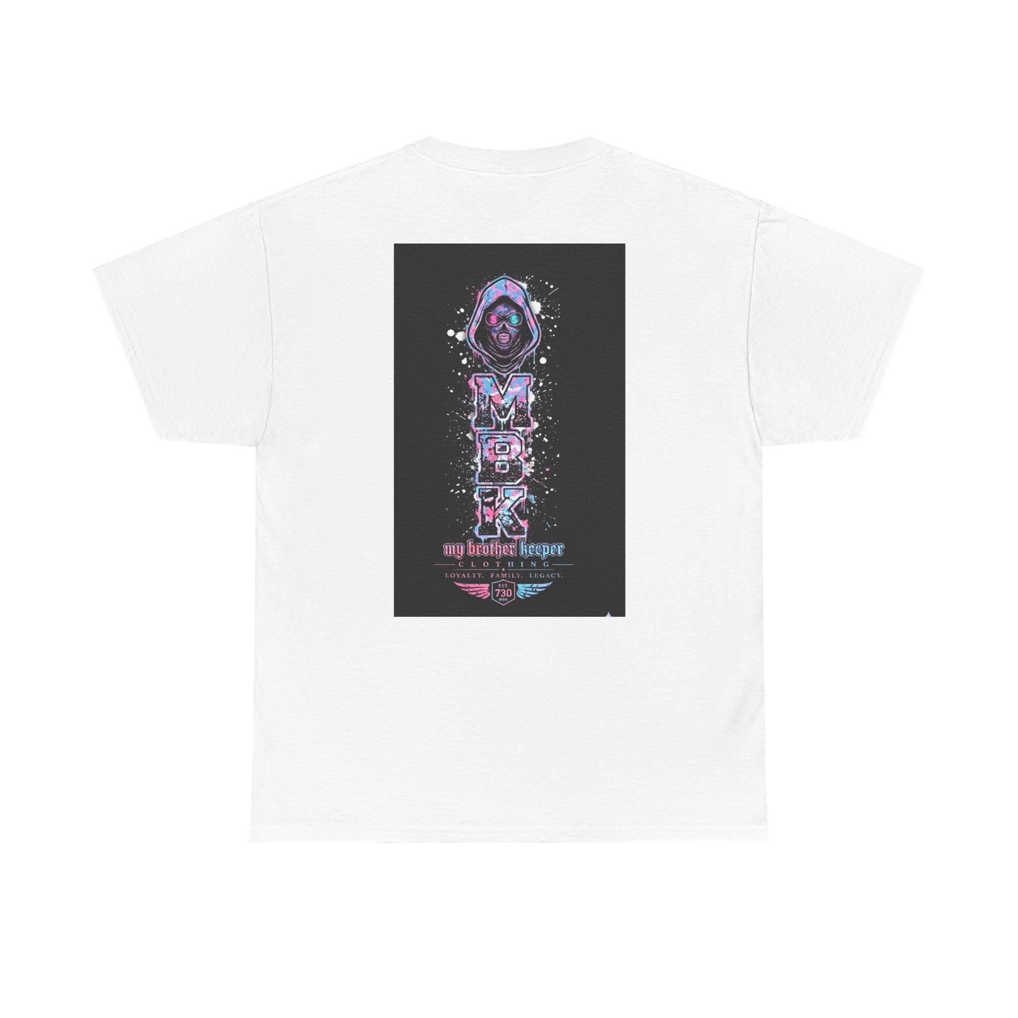 Graphic Tee — 'MBK My Brother Keeper' Cyberpunk Hooded Design