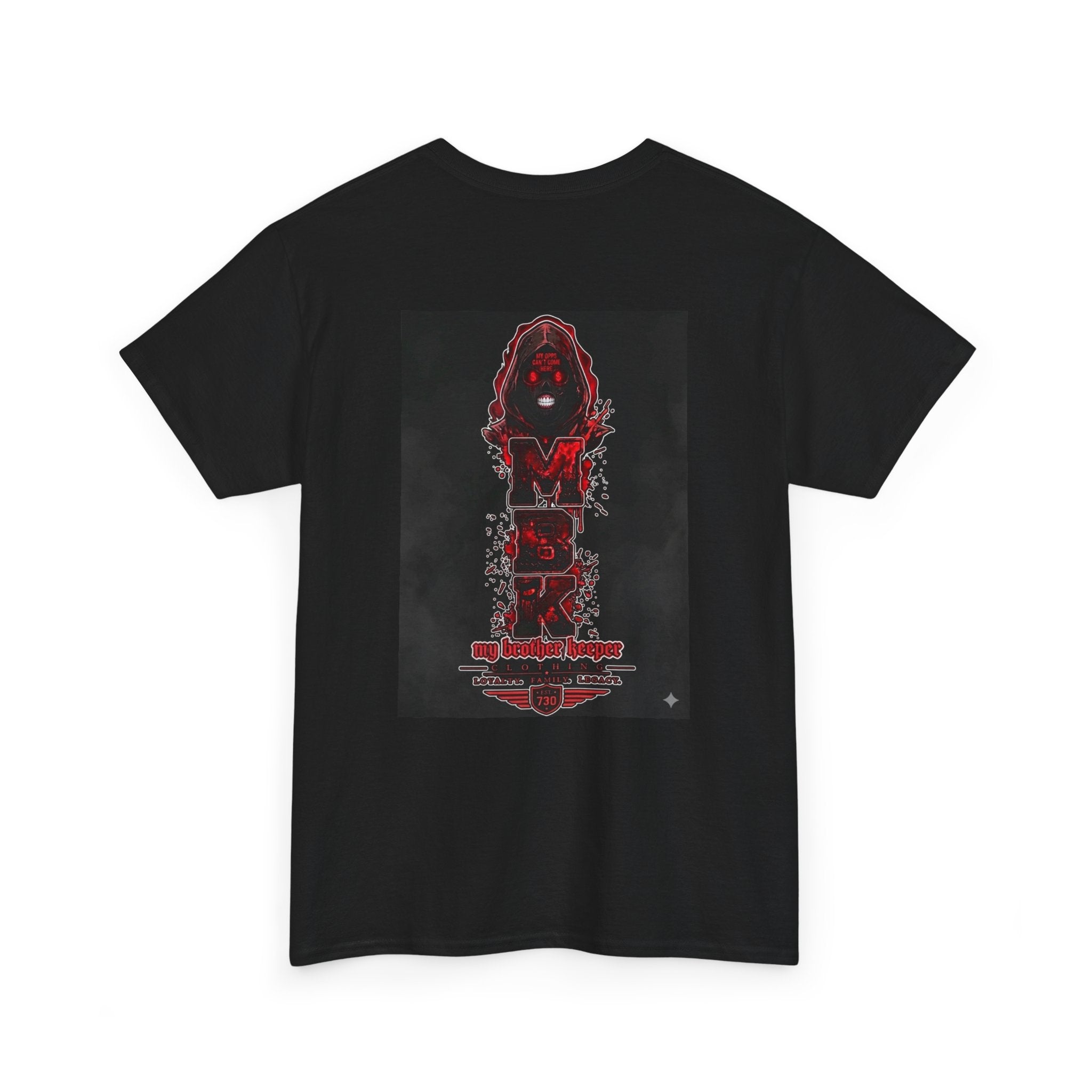 Horror 'My Brother's Keeper' Graphic Tee — Dark Gothic Skull Design