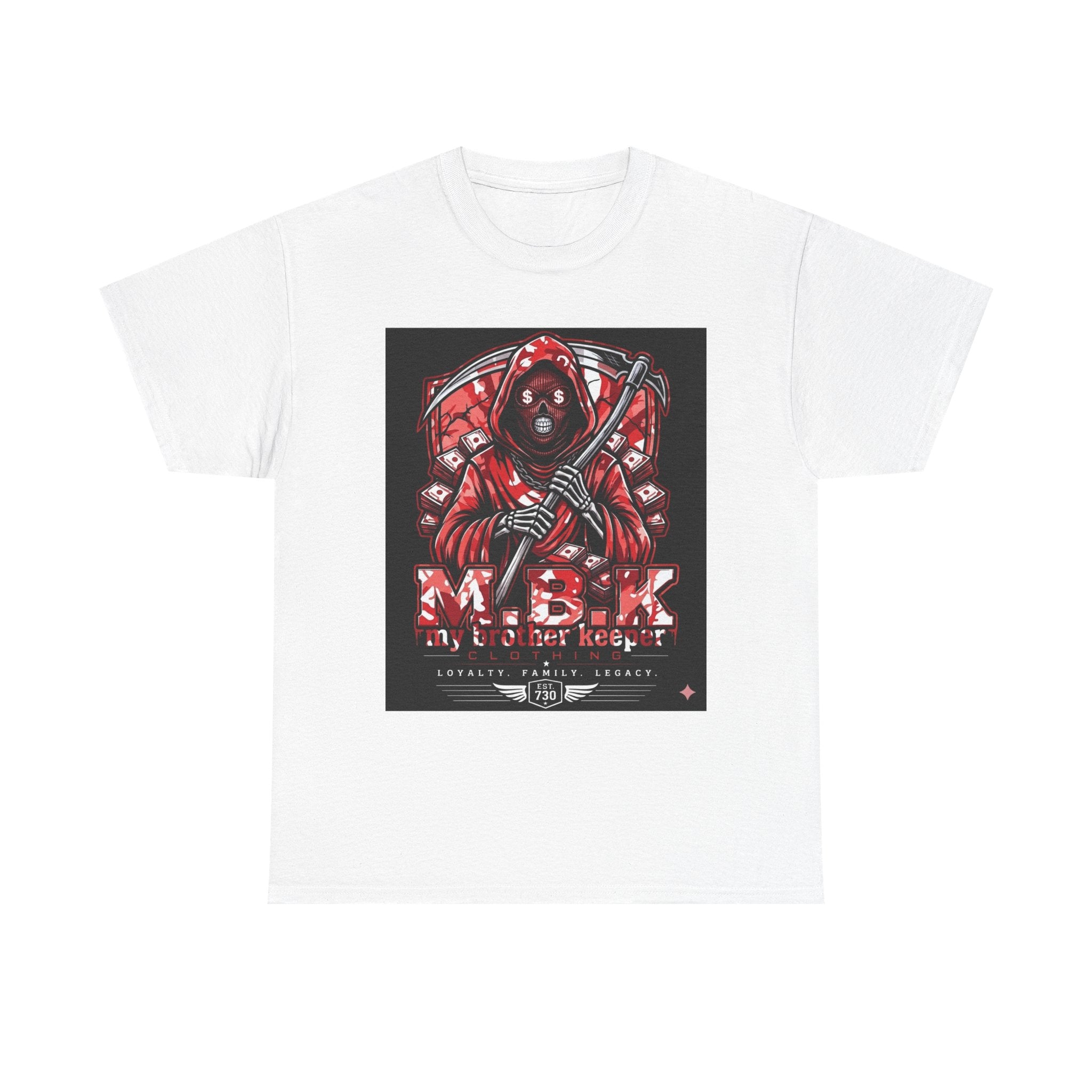 Brother Keeper Tee — Red Grim Reaper Graphic T-Shirt