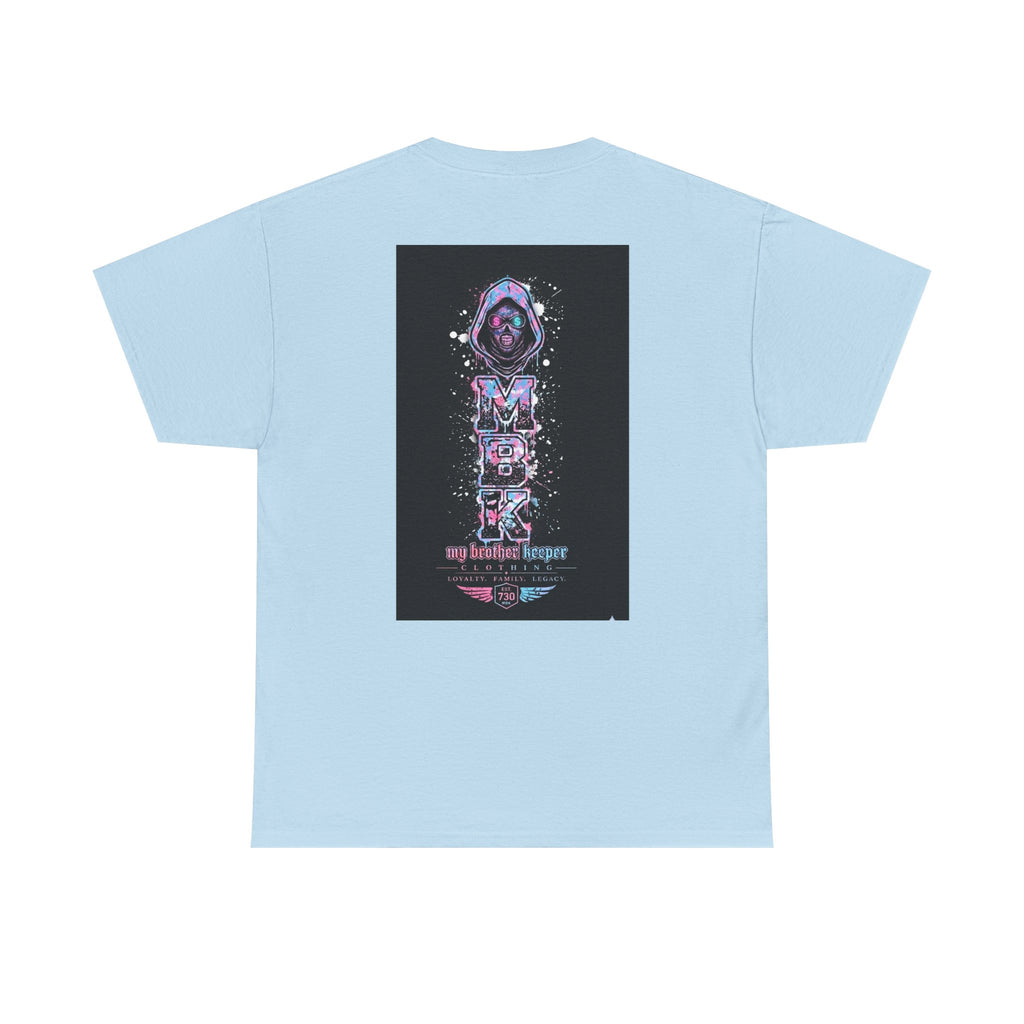 Graphic Tee — 'MBK My Brother Keeper' Cyberpunk Hooded Design