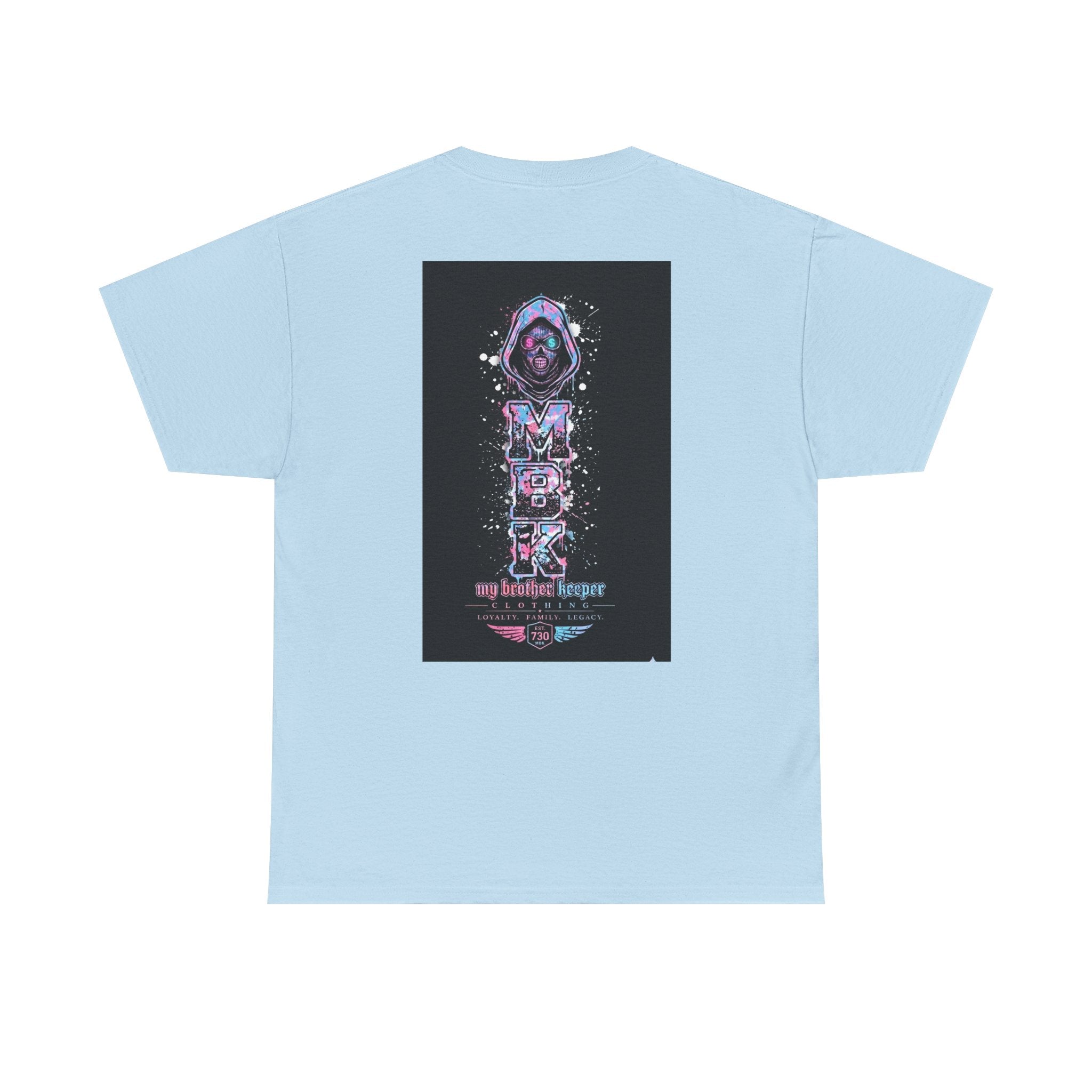 Graphic Tee — 'MBK My Brother Keeper' Cyberpunk Hooded Design