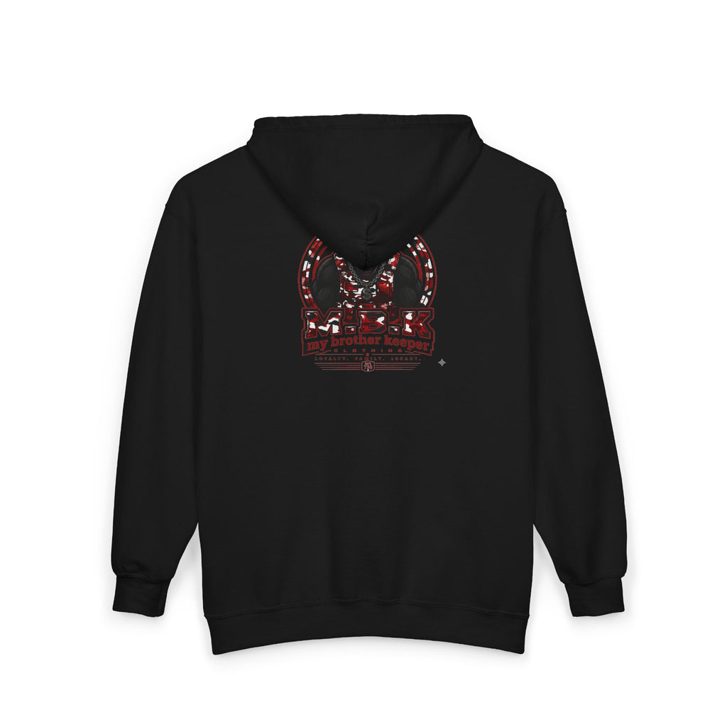 Skull & Dagger Zip Hoodie — Gothic Pirate Tattoo Style Back Print
