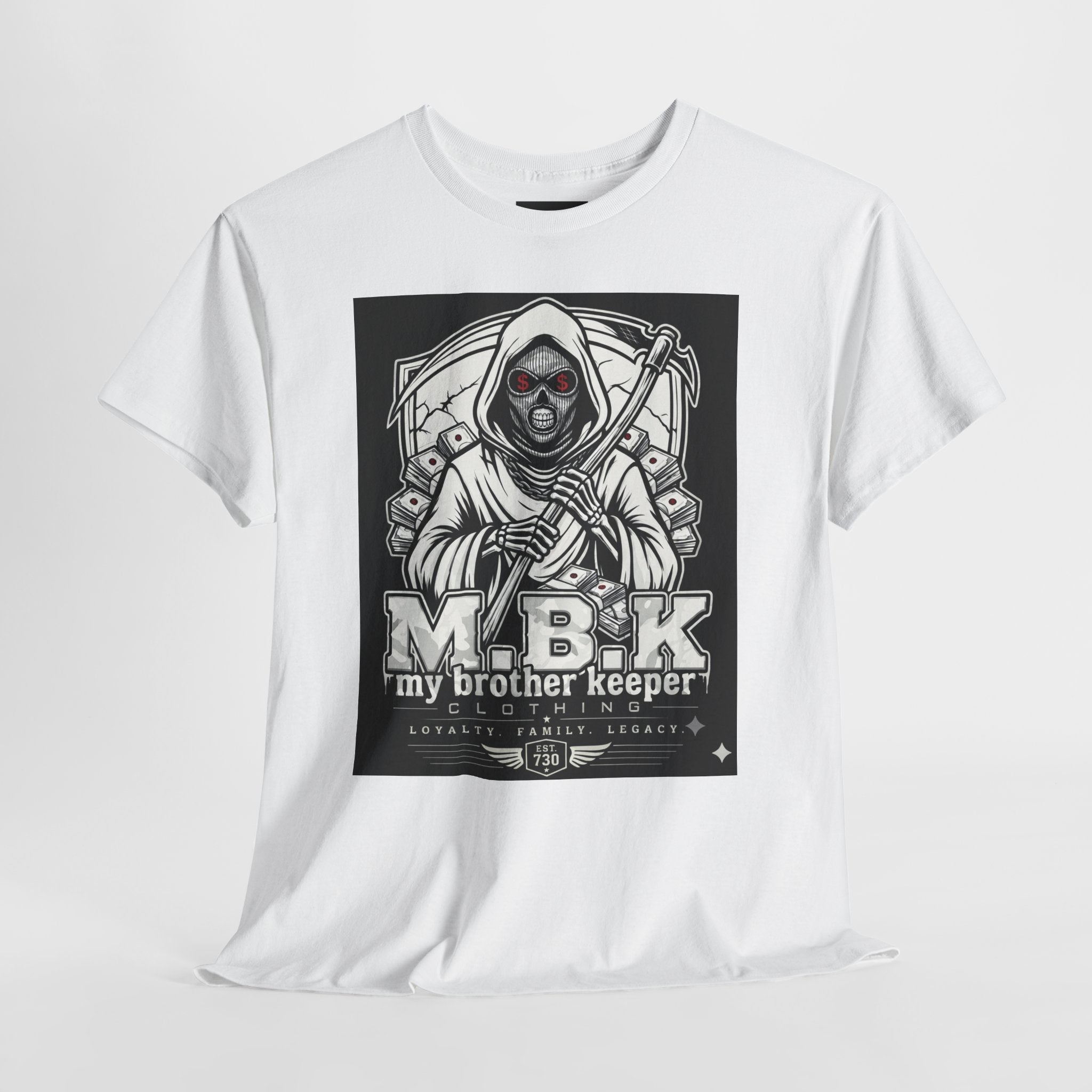 T-Shirt — "M.B.K. My Brother Keeper" Grim Reaper Graphic Tee