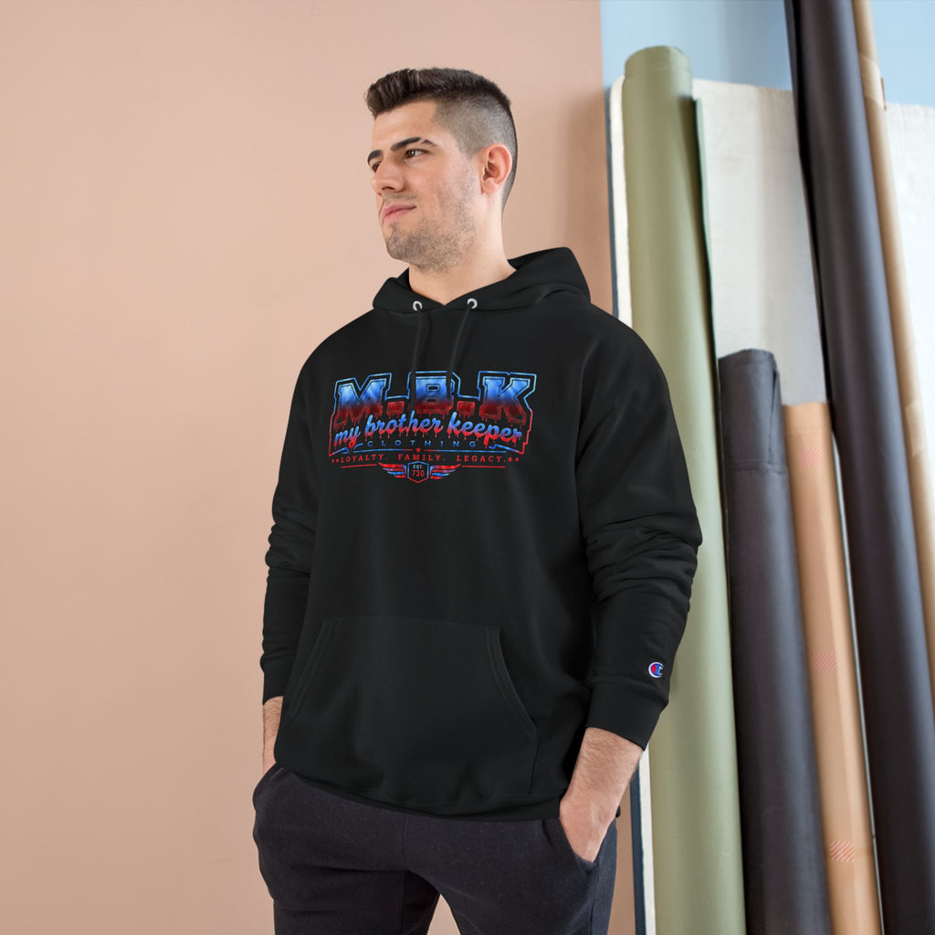 Champion Hoodie — MBK 'My Brother Keeper' Blue & Red Wings Graphic Hoodie