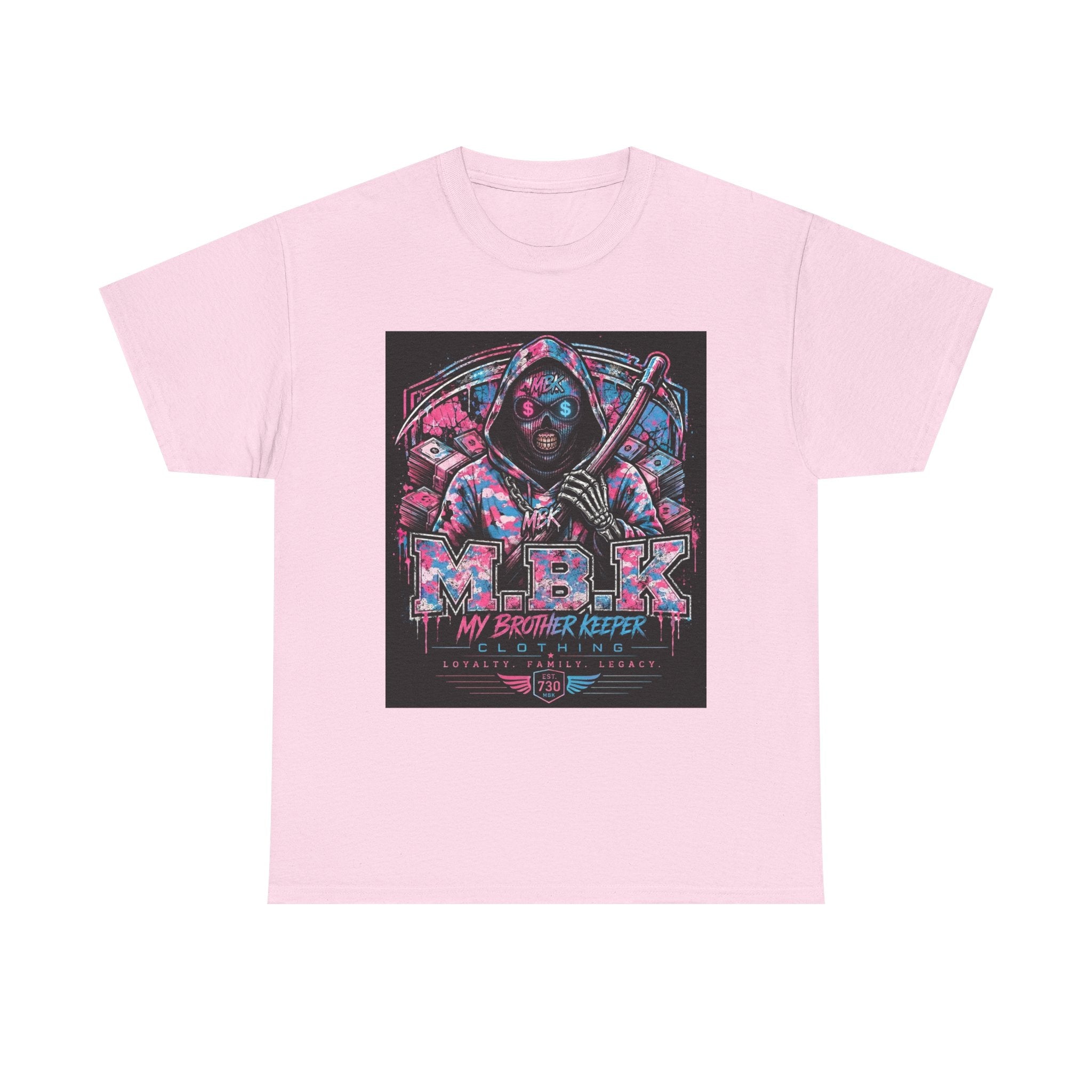 Graphic Tee — 'MBK My Brother Keeper' Cyberpunk Hooded Design