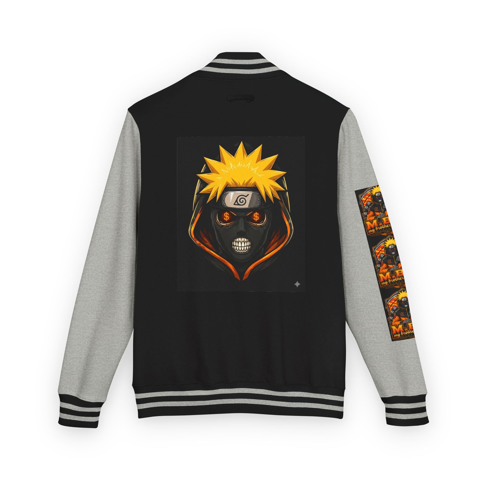 Naruto Hoodie Mask Letterman Jacket — Anime Varsity Jacket with Naruto Mask Graphic