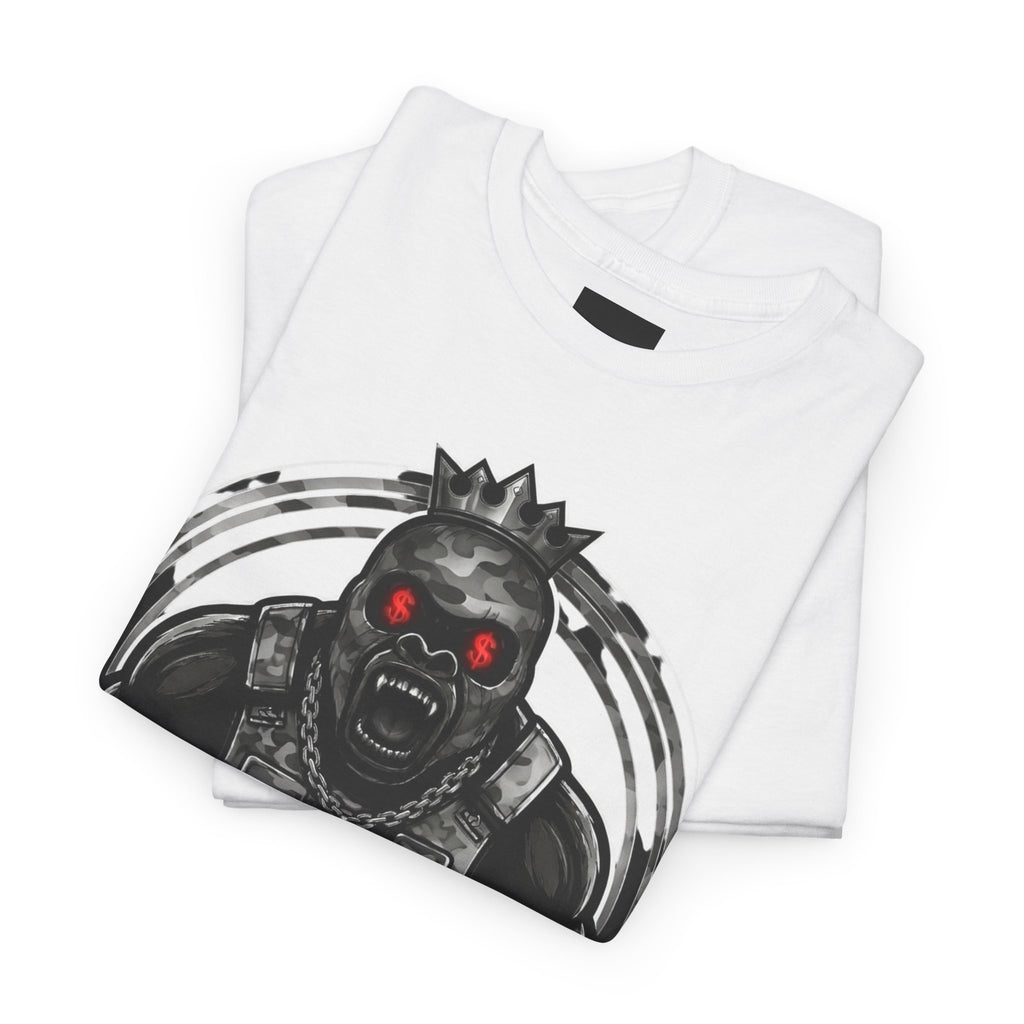 T-Shirt — 'My Brother Keeper' Dark King Graphic Tee (Red-Eyed Horror Skull)