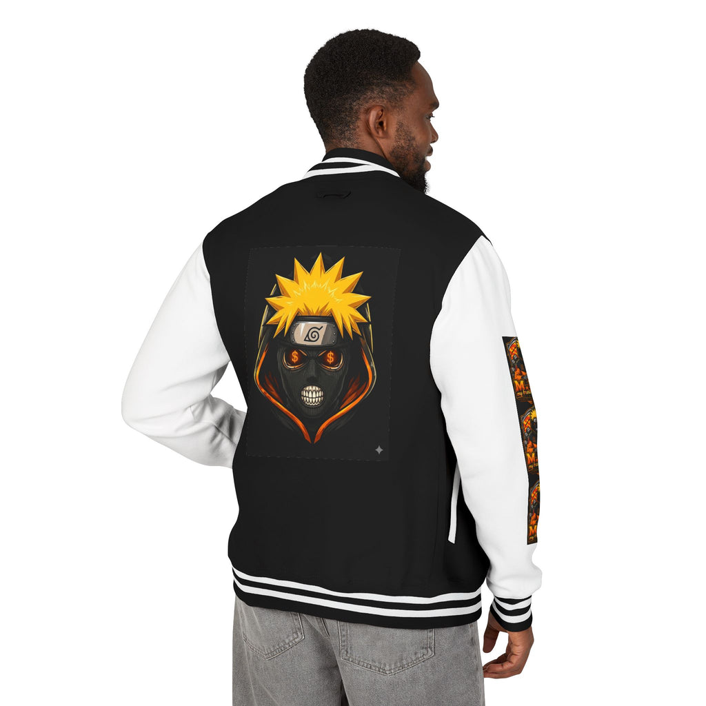 Naruto Hoodie Mask Letterman Jacket — Anime Varsity Jacket with Naruto Mask Graphic