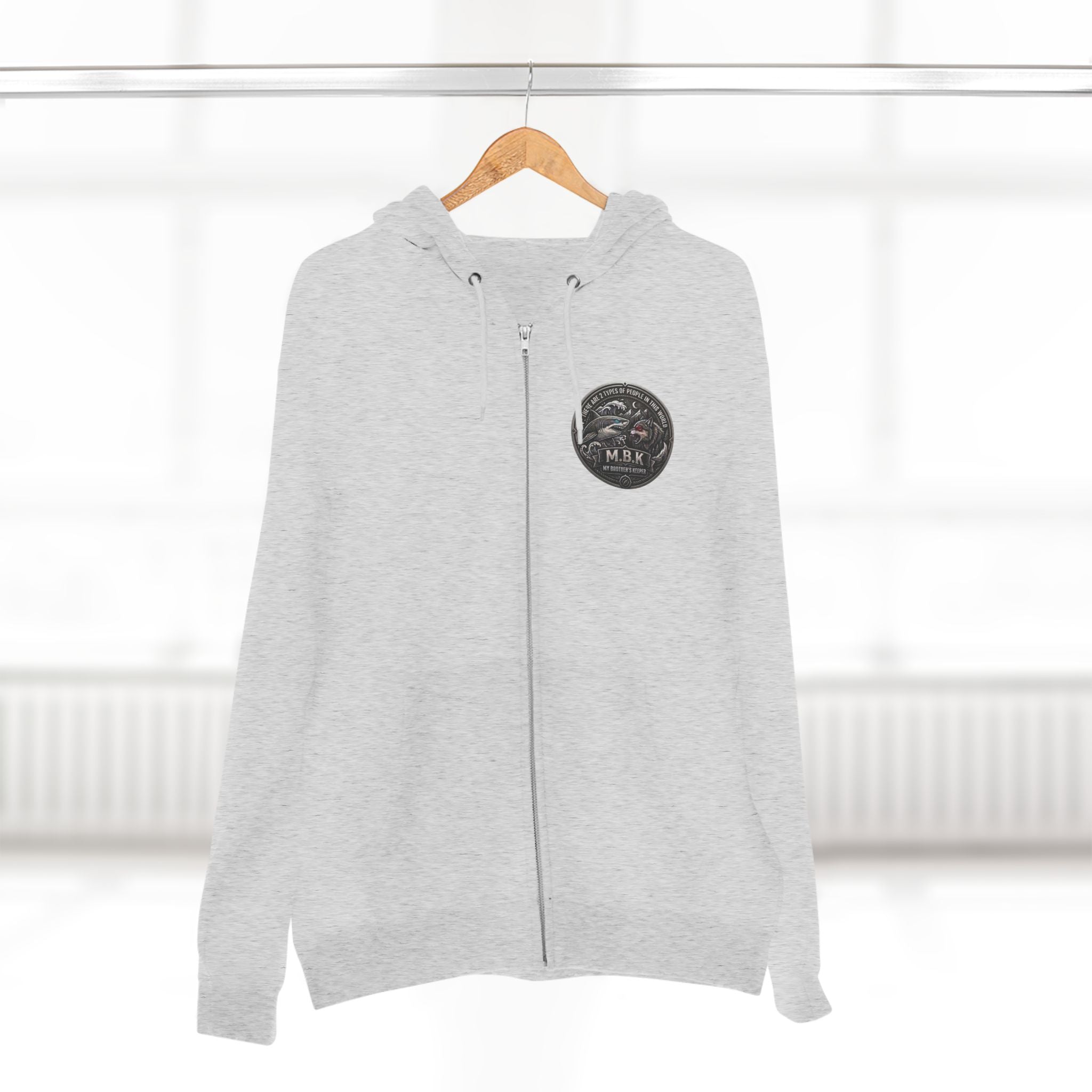 Zip Hoodie — MBK "My Brothers Keeper" Shark Patch Graphic