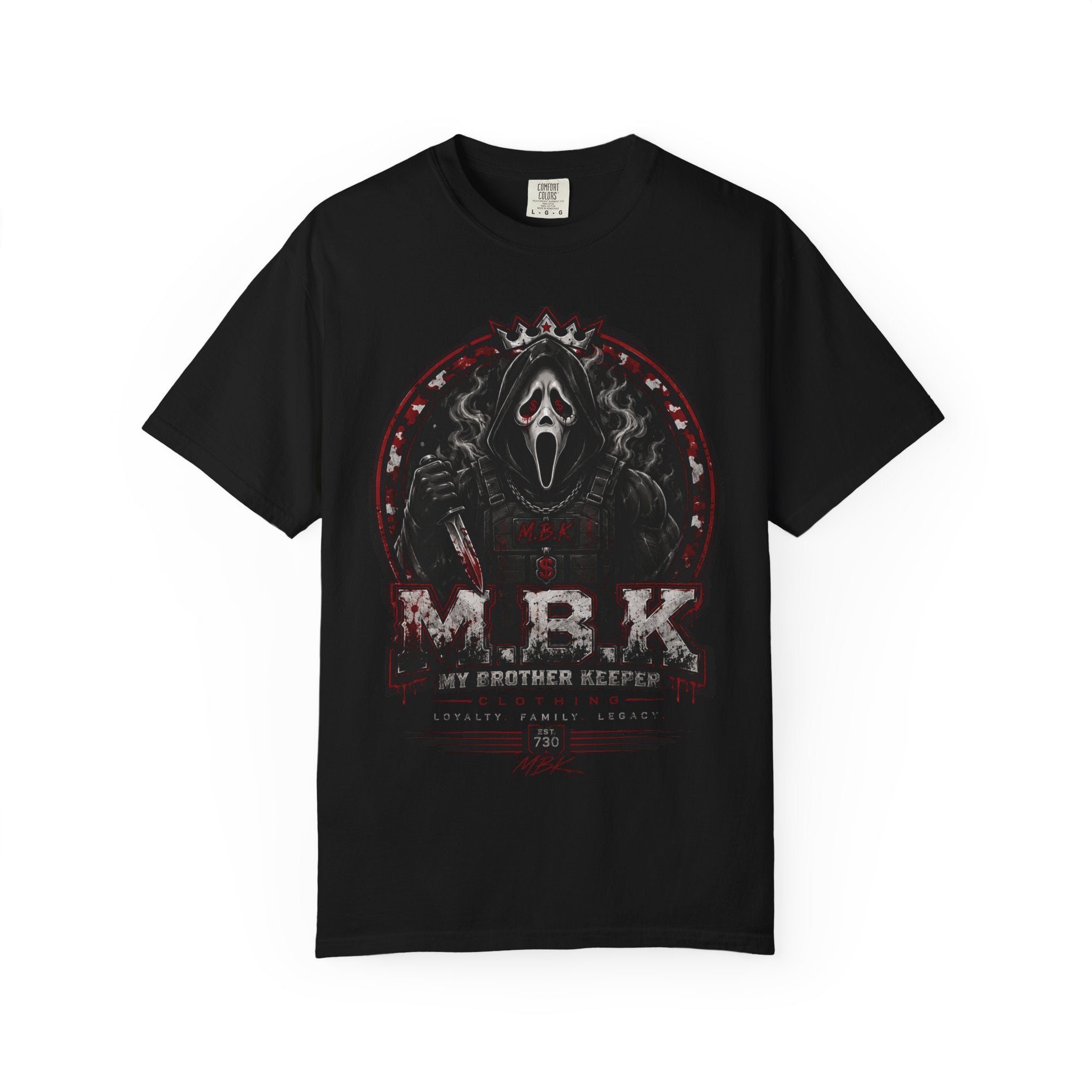My Brother Keeper (MBK) Graphic T-Shirt — Horror Mask Crown Design