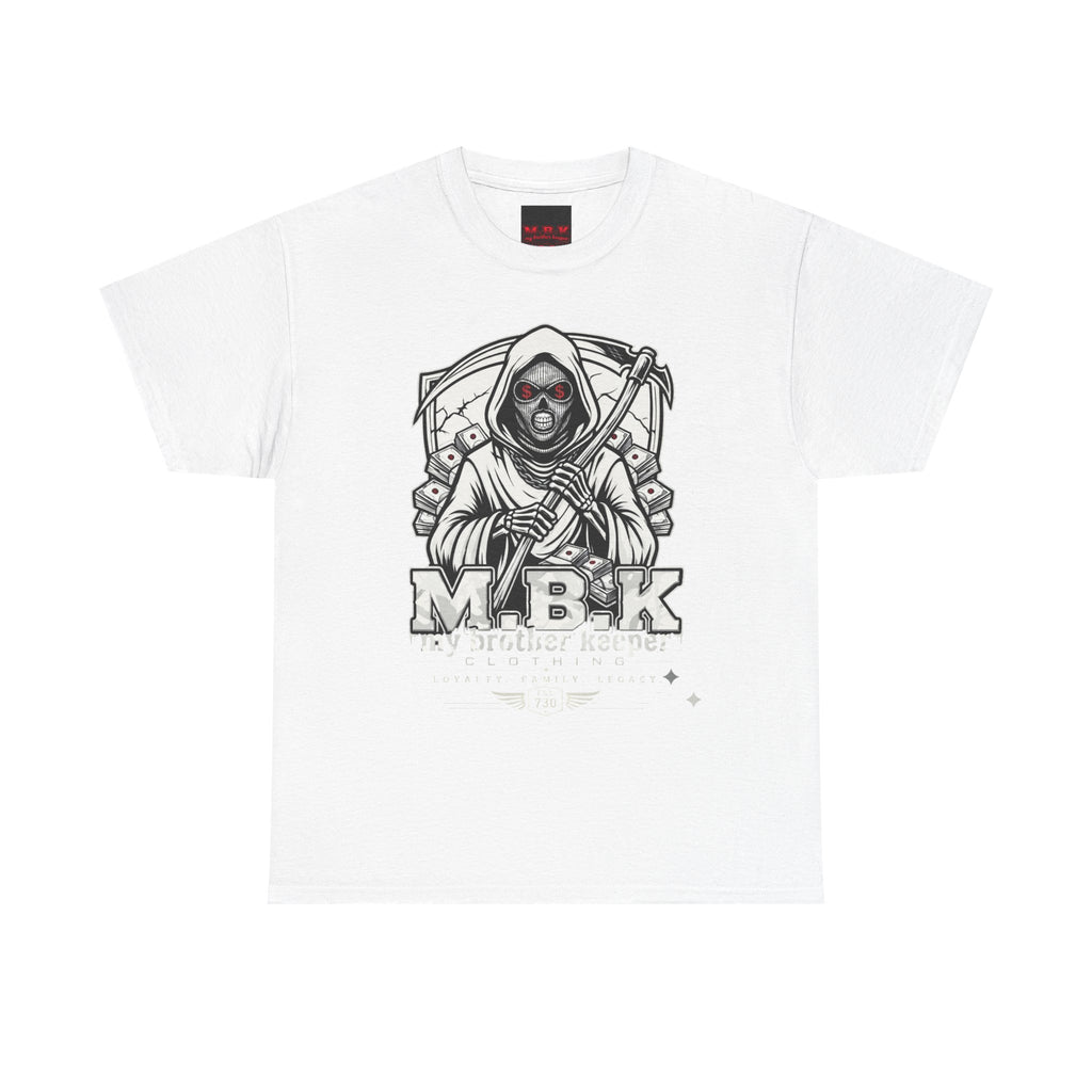 Grim Reaper Graphic Tee — "M.B.K" Streetwear Skull T-Shirt