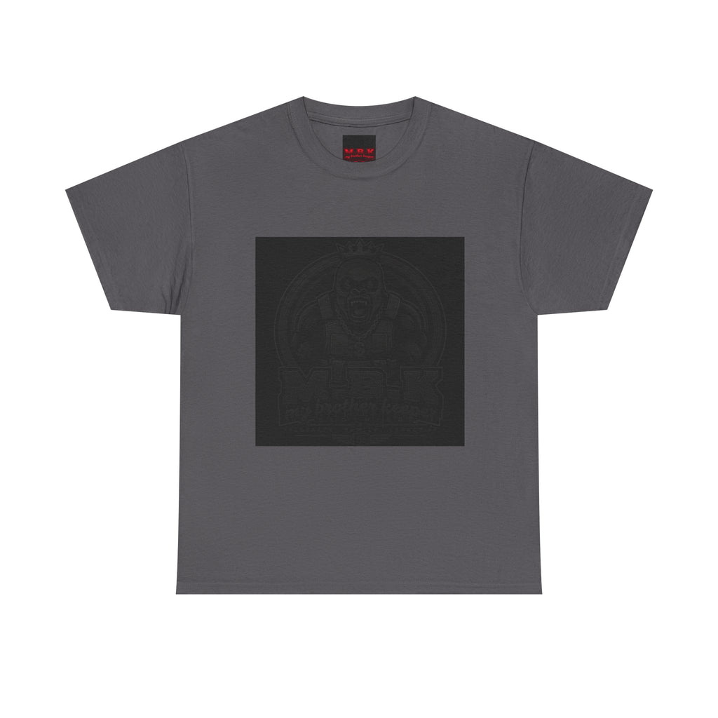 Black Graphic Tee — Subtle Inked Lion Crest Design