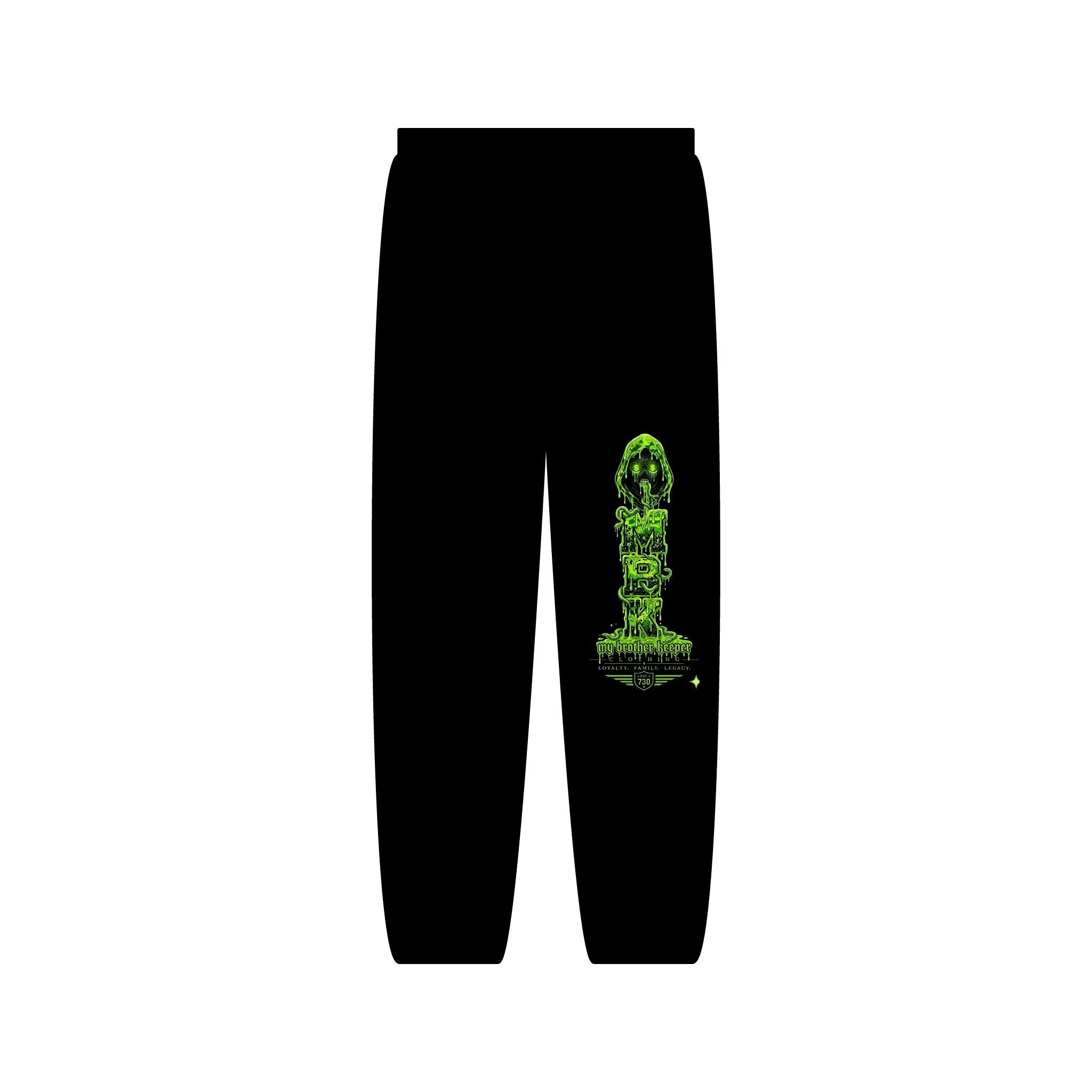 Green Tiki Totem Sweatpants — Tropical Graphic Joggers