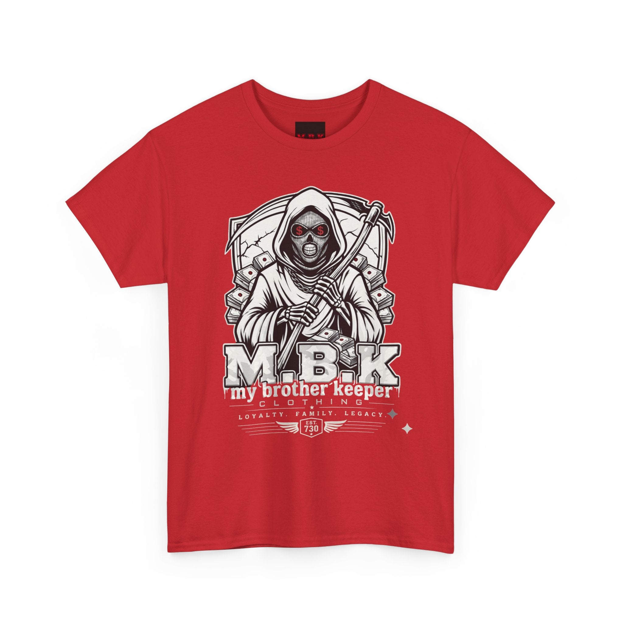 Grim Reaper 'M.B.K' Graphic Tee — Streetwear Skull Hoodie Design