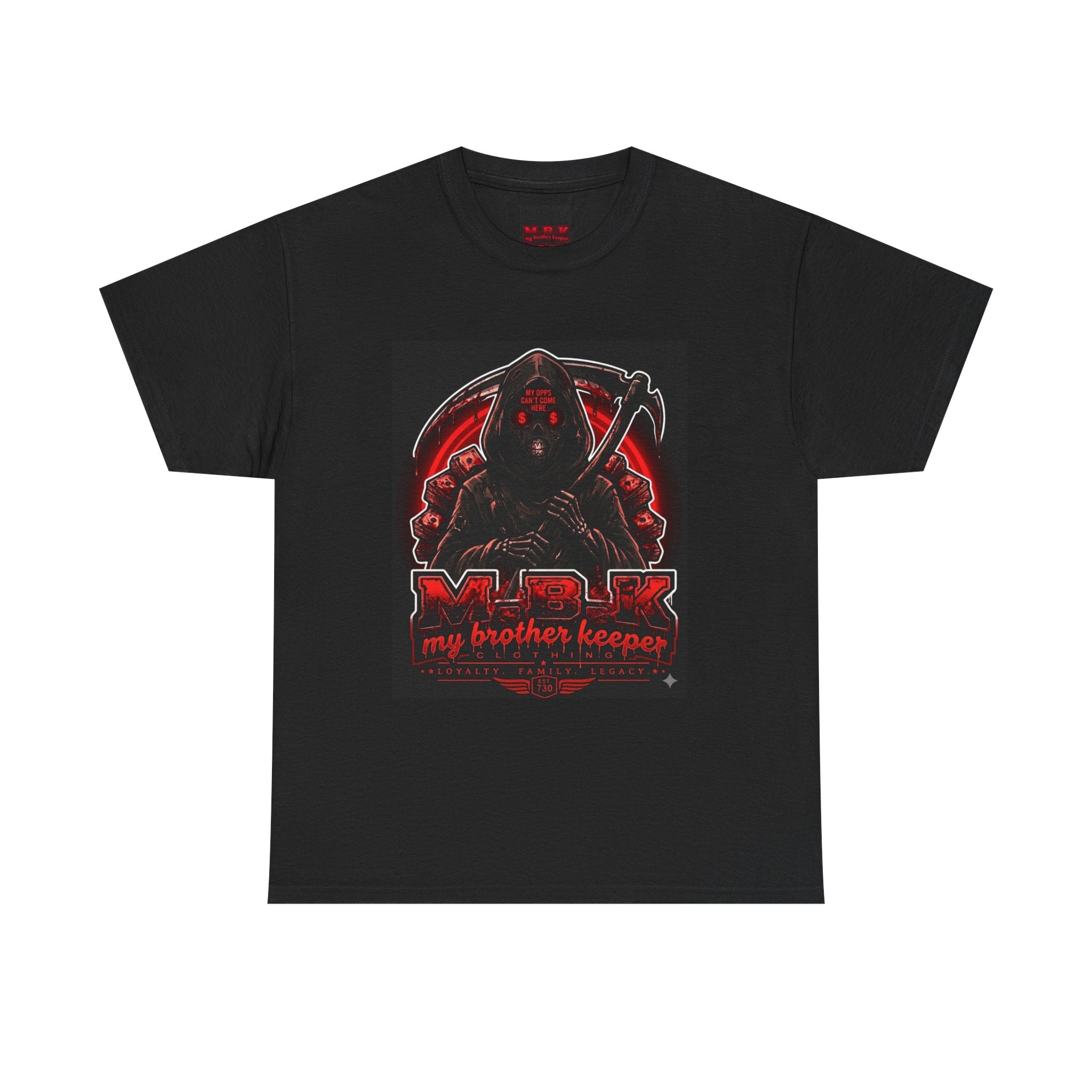 Horror 'My Brother's Keeper' Graphic Tee — Dark Gothic Skull Design