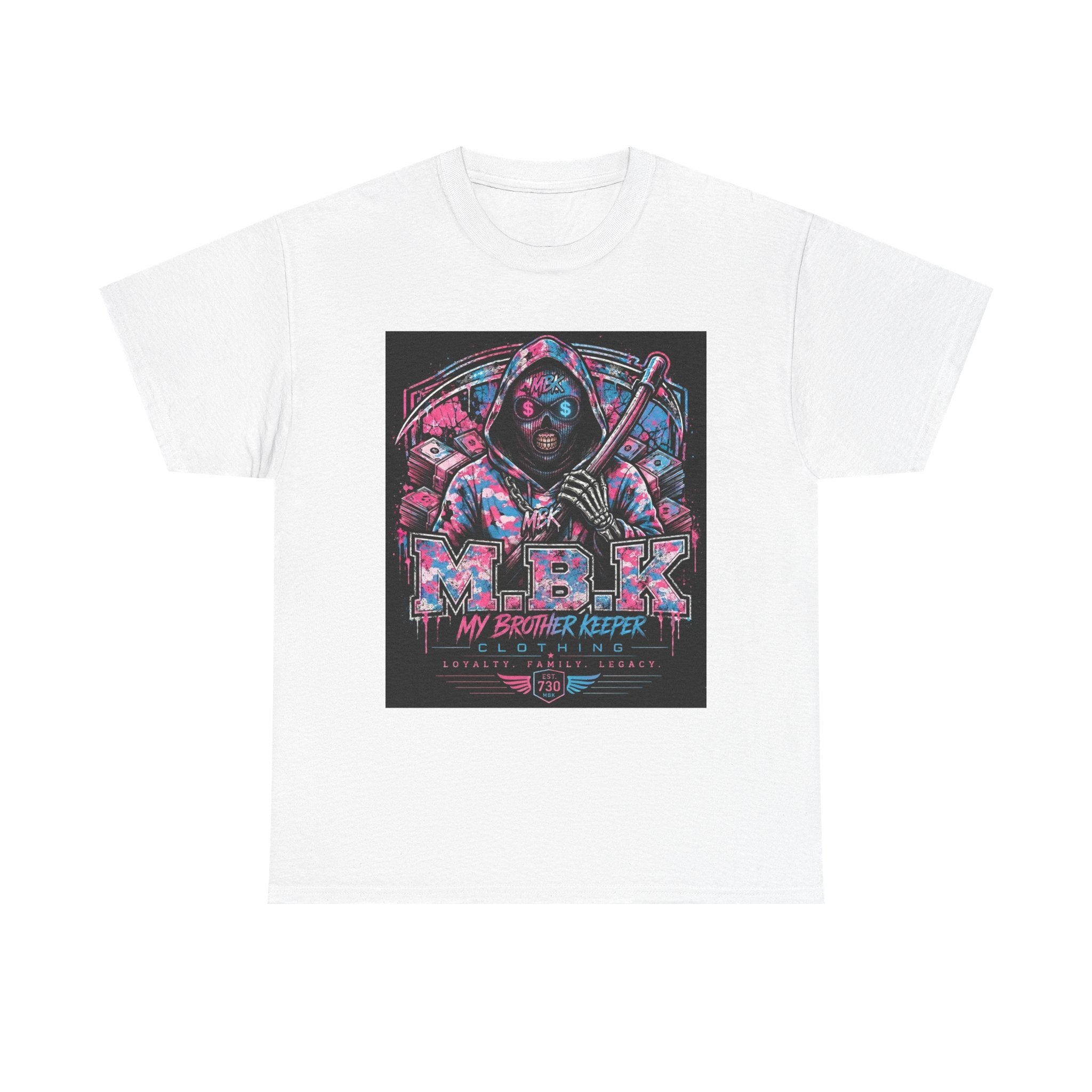 Graphic Tee — 'MBK My Brother Keeper' Cyberpunk Hooded Design