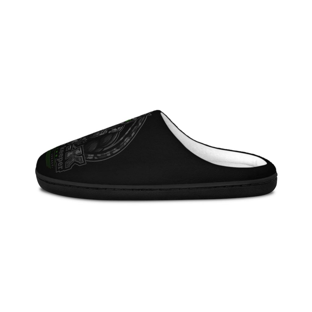 Men's Gothic Skull Indoor Slippers — 'My Brother, Keeper' Black Cozy House Shoes