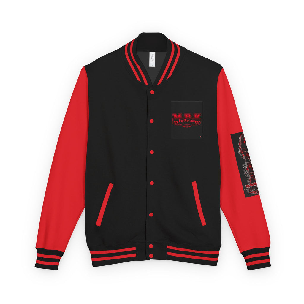 Letterman Jacket — 'My Brother Keeper' Red & Black Reaper Design