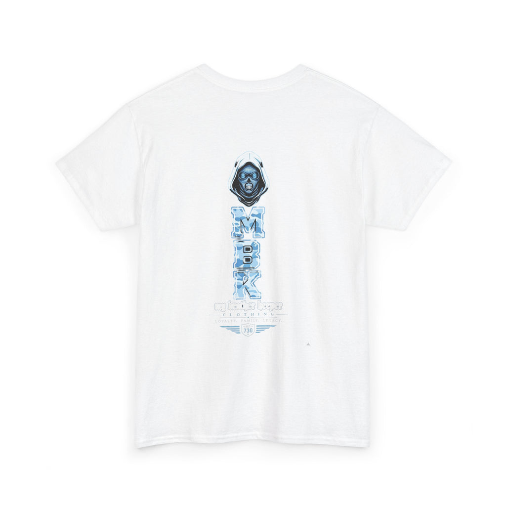 Grim Reaper Graphic Tee — M.B.K. Ice Blue Skull T-Shirt