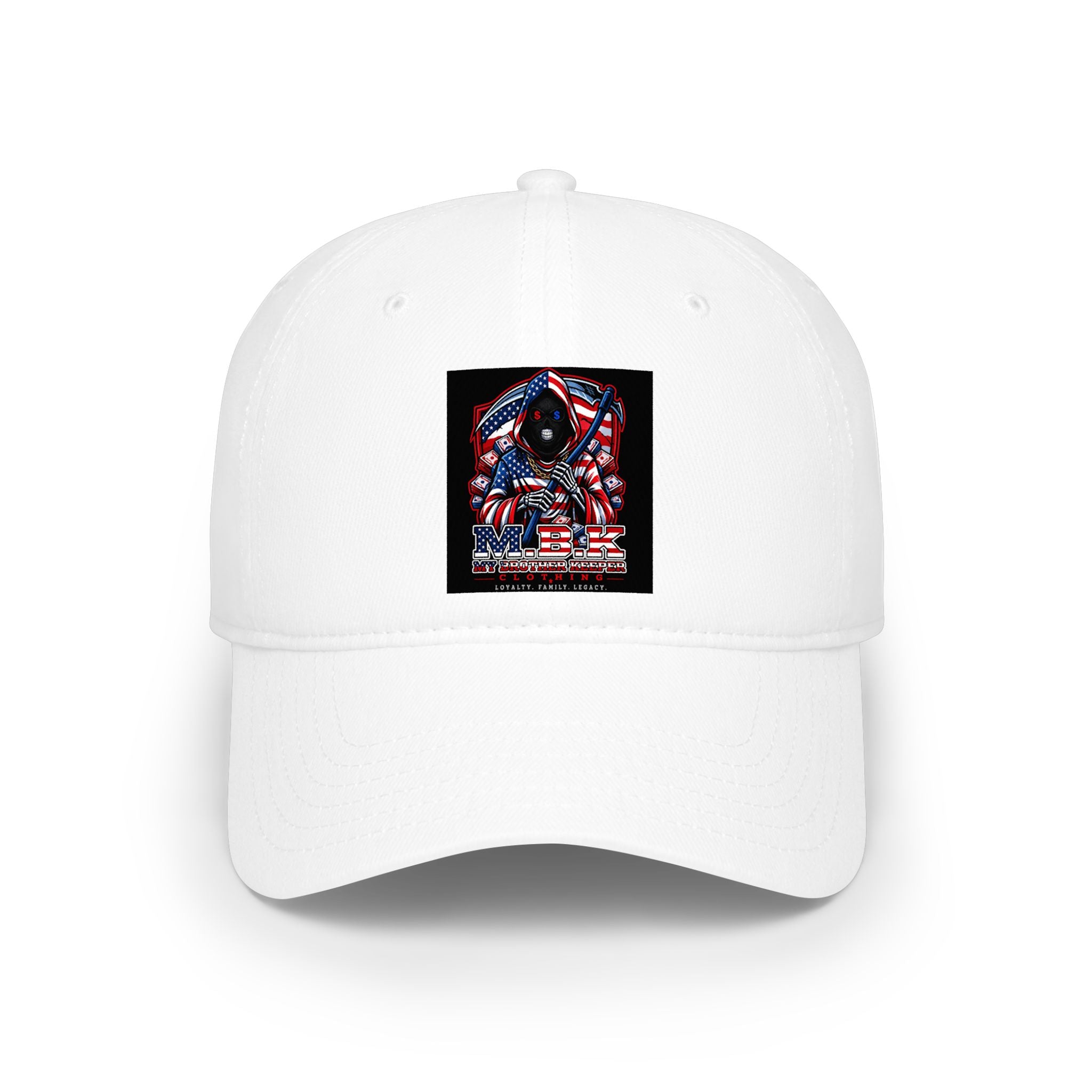 Patriotic Eagle Flag Low Profile Baseball Cap — USA Bald Eagle Design