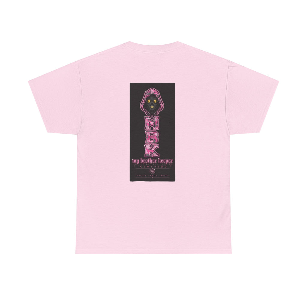 Grim Reaper 'M.B.K. My Brother Keeper' Graphic Tee — Pink Streetwear T-Shirt
