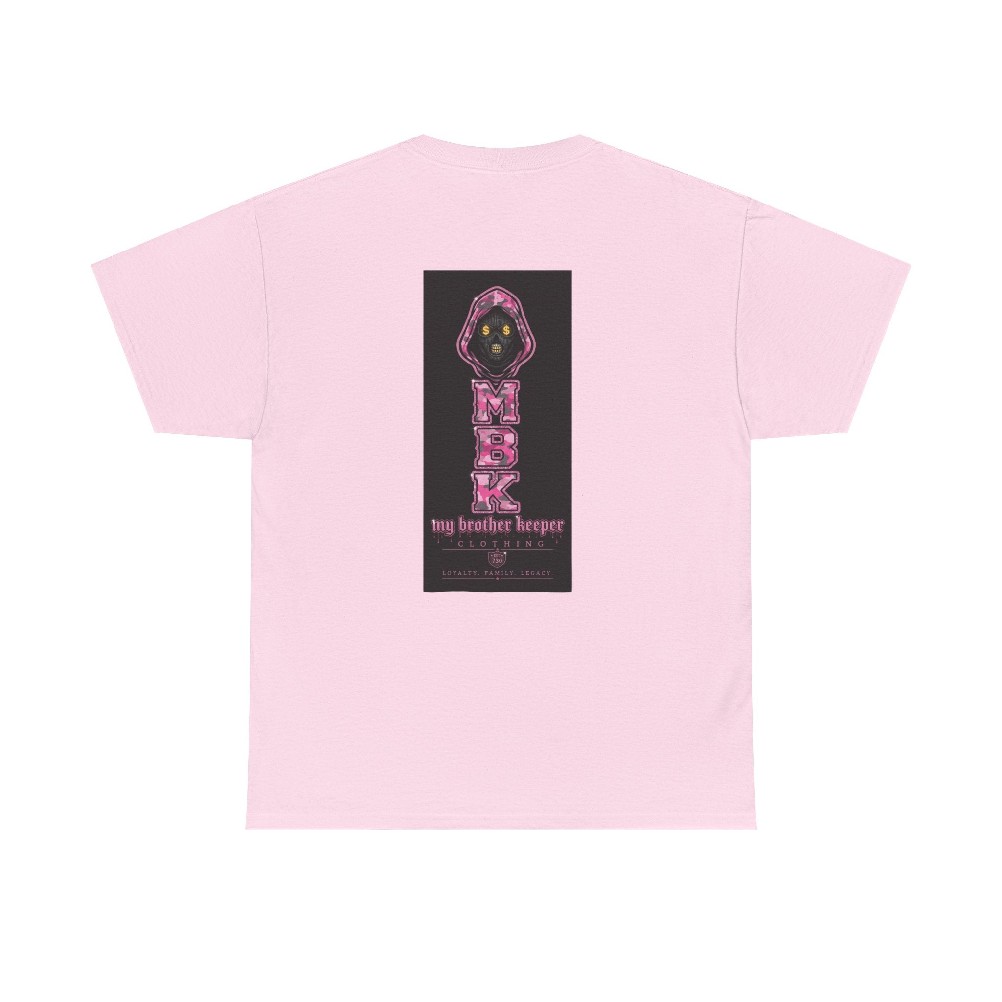 Grim Reaper 'M.B.K. My Brother Keeper' Graphic Tee — Pink Streetwear T-Shirt