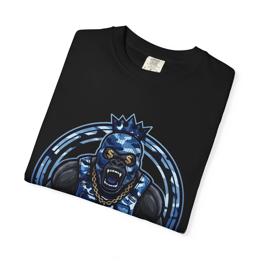 Gorilla King Graphic T‑Shirt — Bold Blue Streetwear Tee
