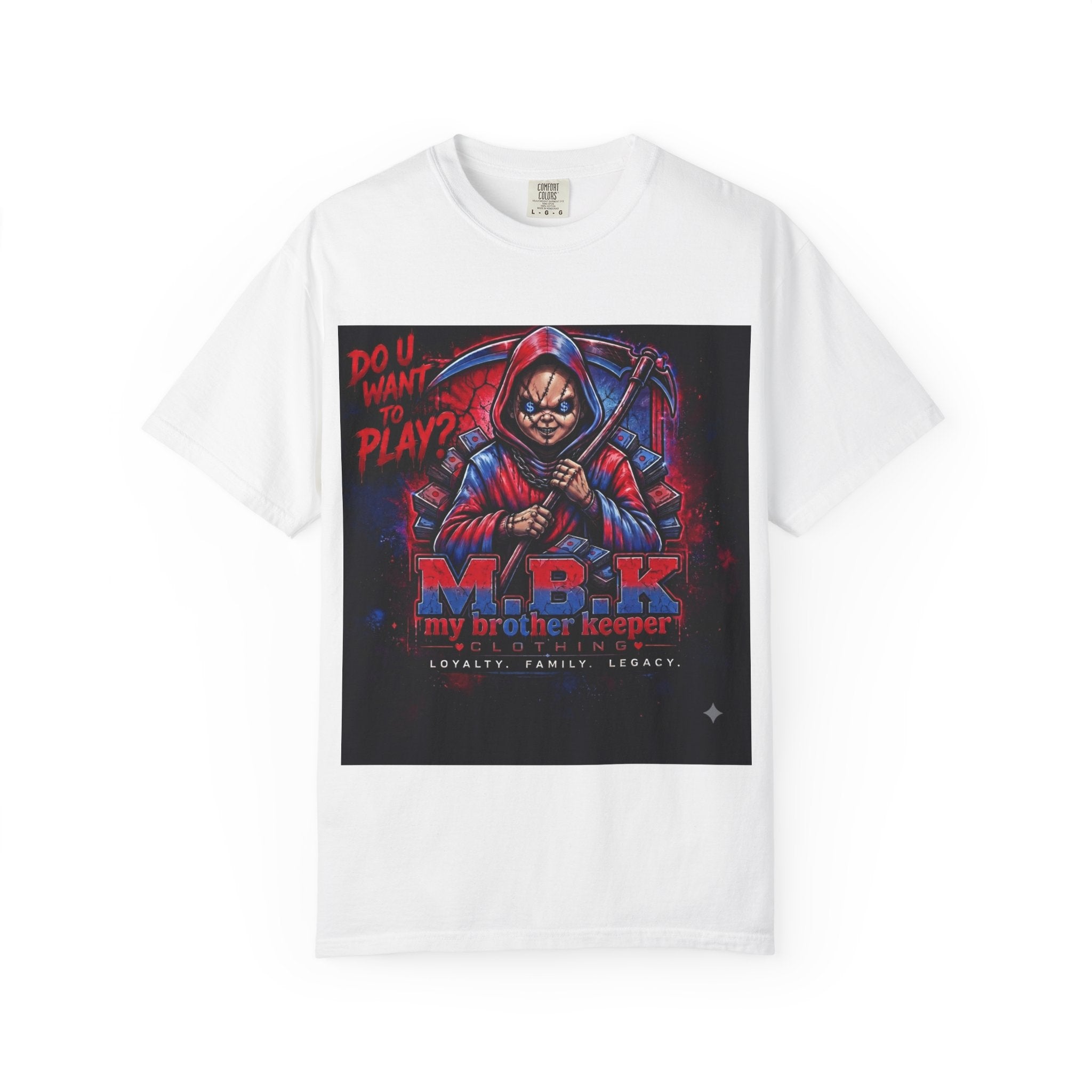 My Brother Keeper (MBK) Graphic T-Shirt — "Do U Want to Play?" Hooded Reaper Streetwear Tee