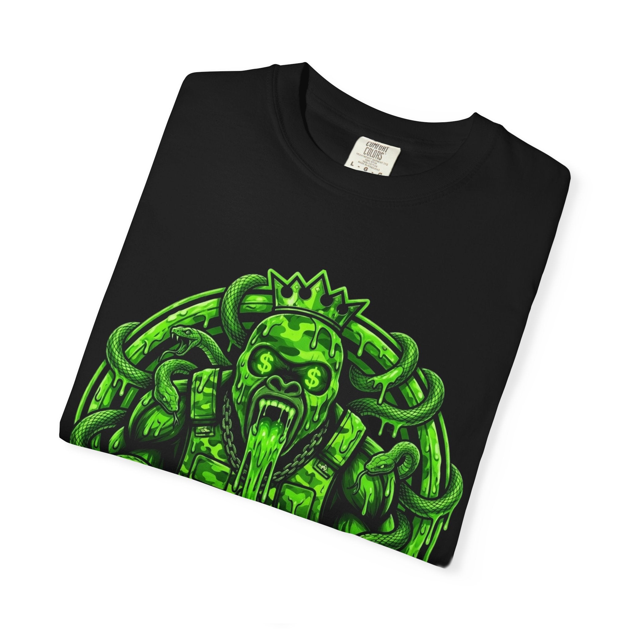 Medusa Snake Graphic T-Shirt — "My Brother Keeper" Neon Green Streetwear